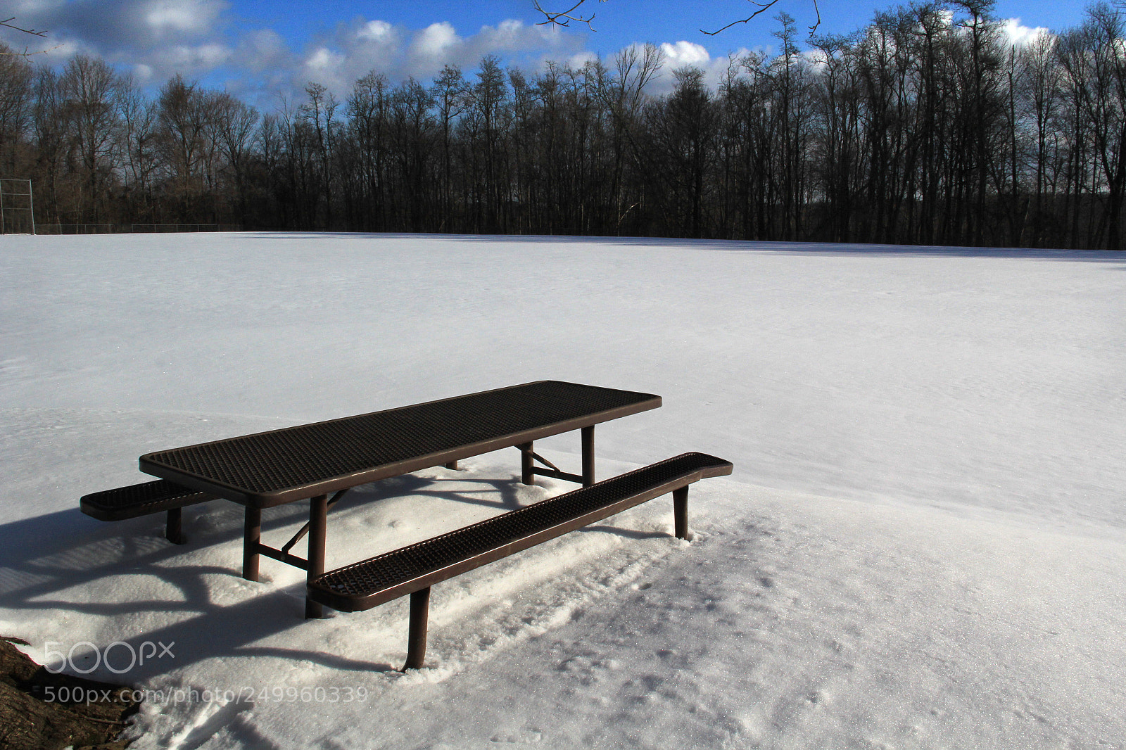 Canon EF-S 18-135mm F3.5-5.6 IS sample photo. Cold day picnic table photography