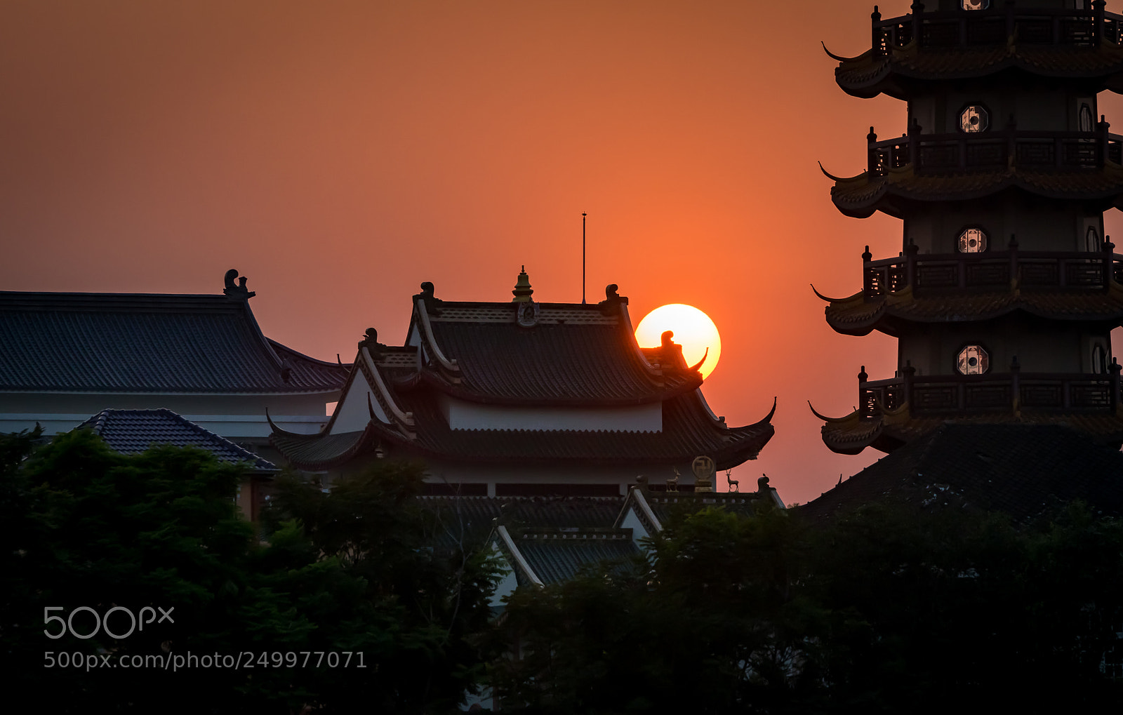 Nikon D5300 sample photo. Sunset behind the chinese photography