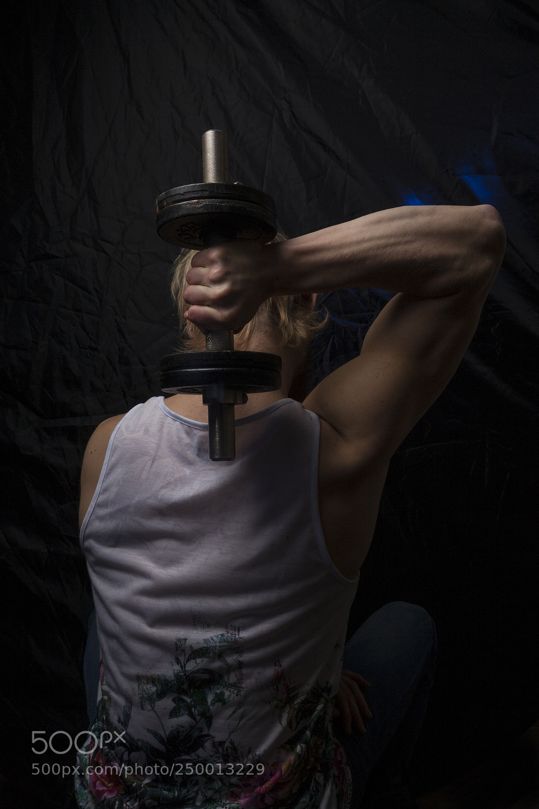 Canon EOS 5D sample photo. Young man with dumbbell photography