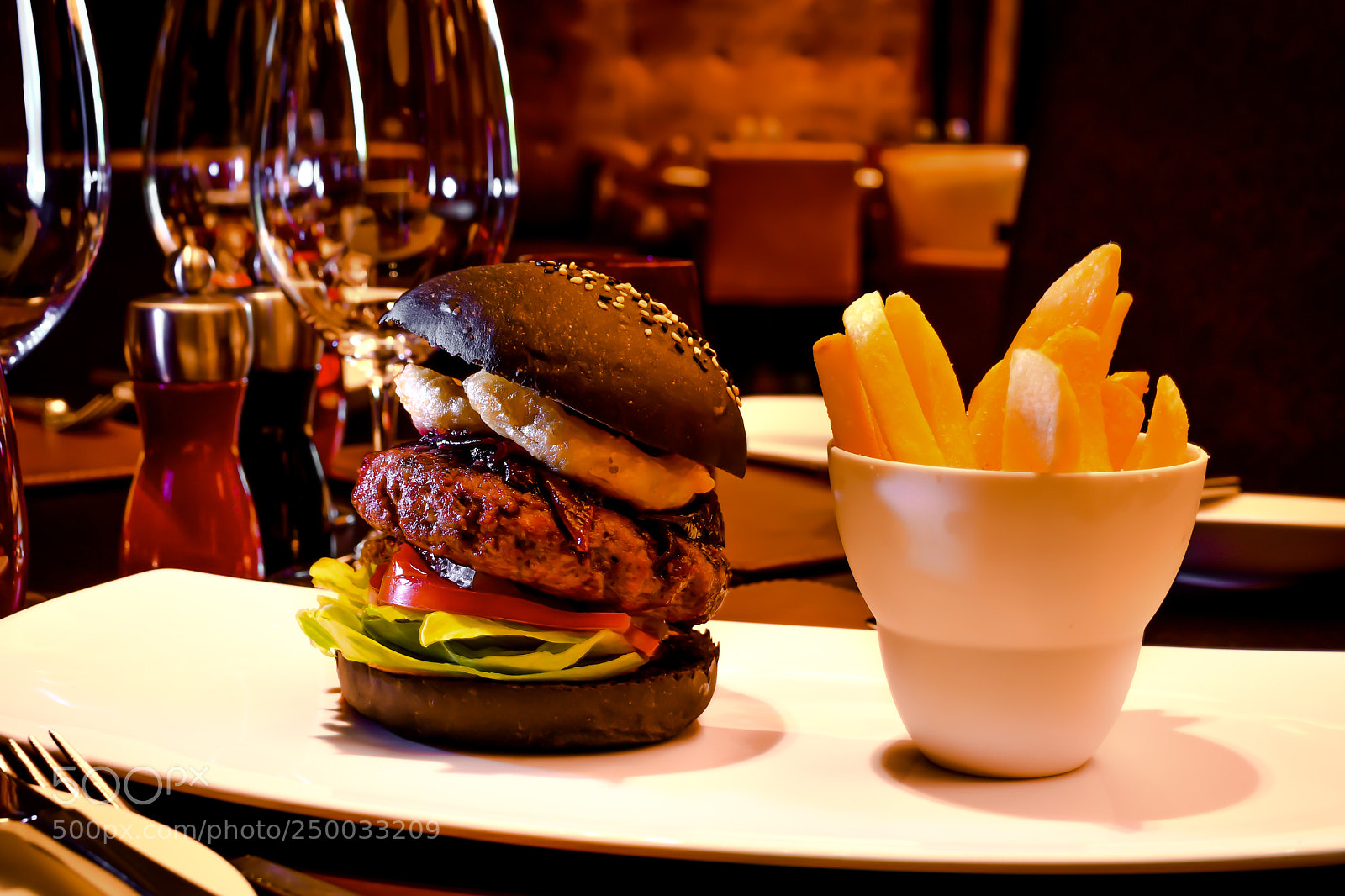 Nikon D500 sample photo. Burger and fries photography