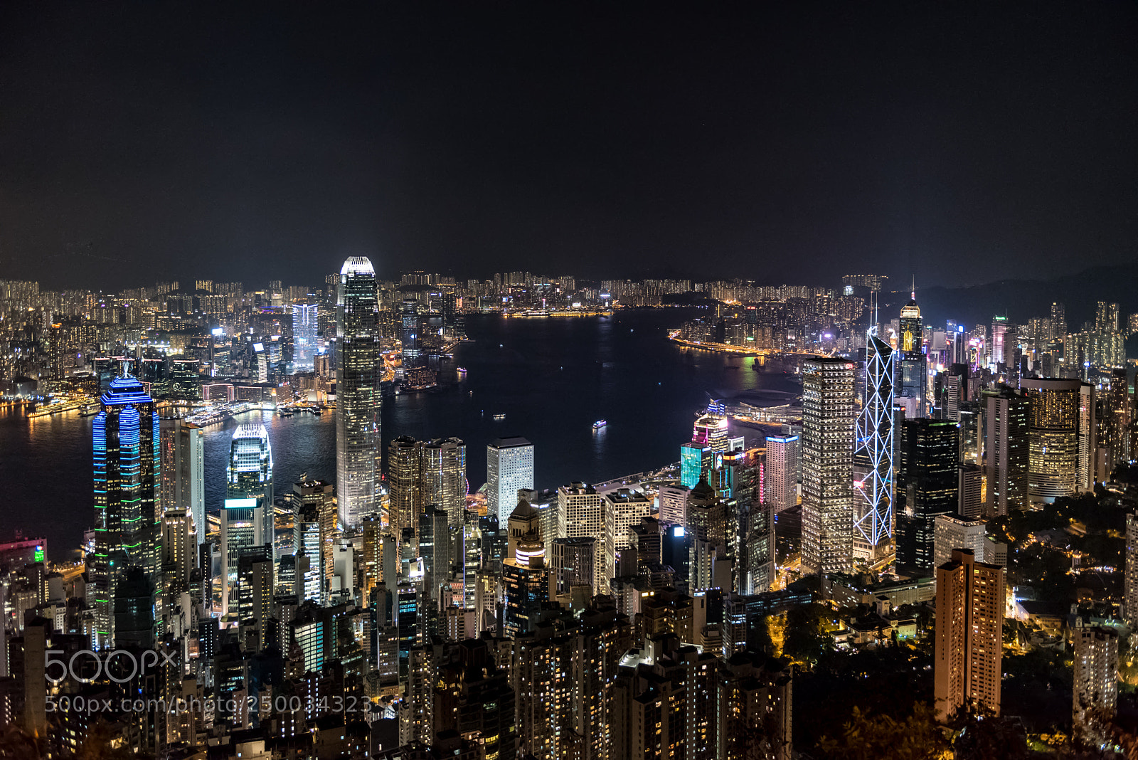 Nikon D750 sample photo. Victoria harbor by night photography