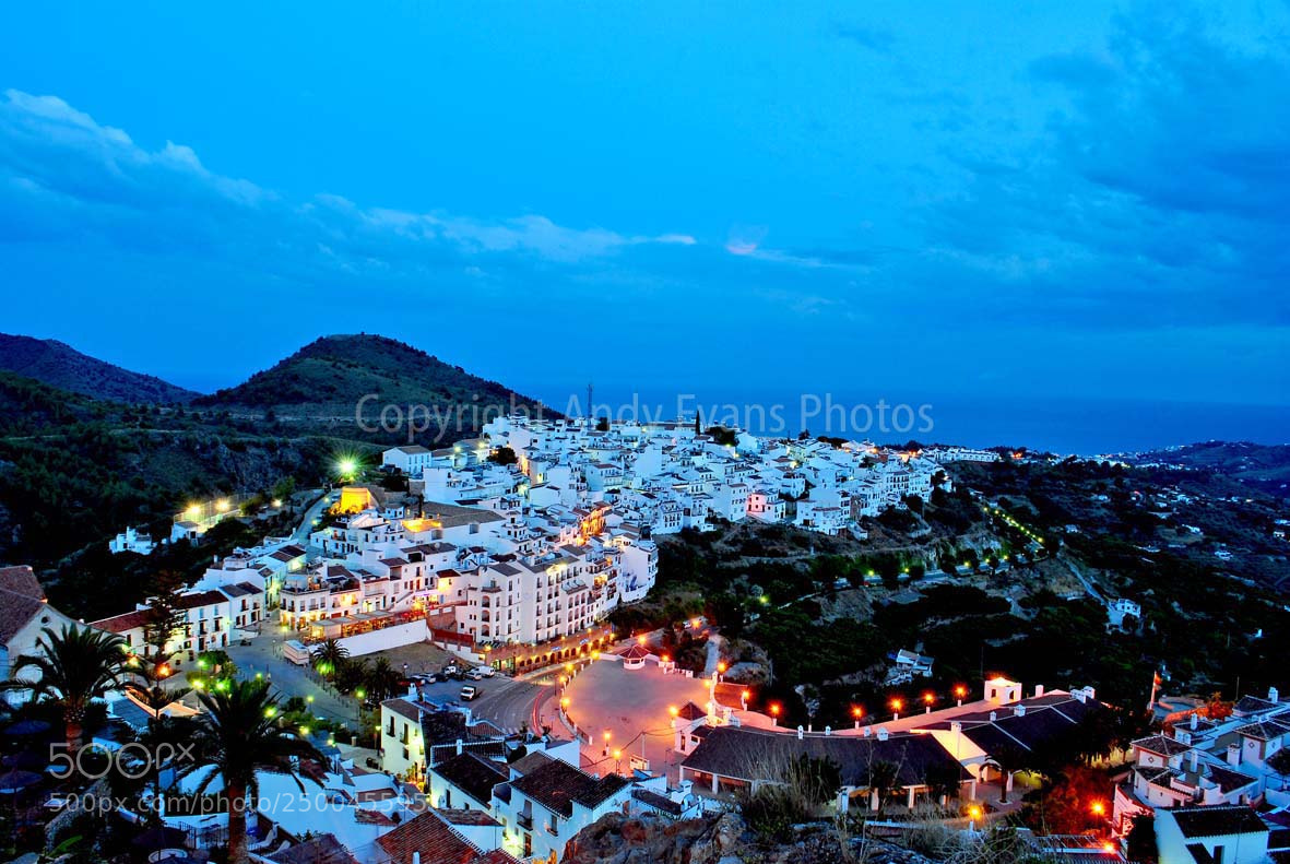 Nikon D3000 sample photo. Frigiliana spanish white village photography
