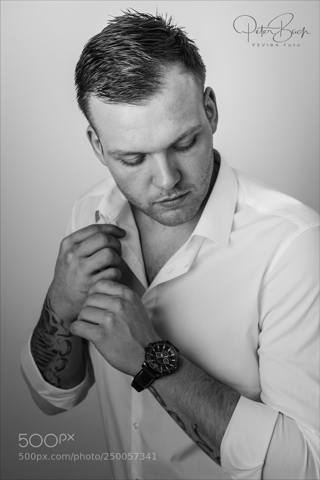 Nikon D800 sample photo. Man in shirt (bw) photography