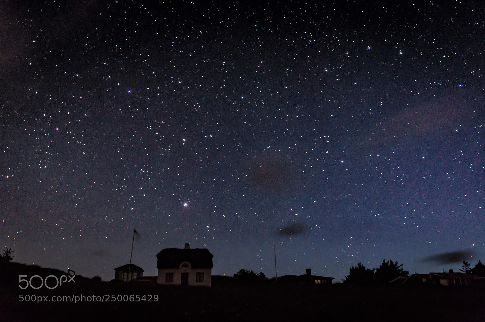 Sony SLT-A55 (SLT-A55V) sample photo. Stars over house photography