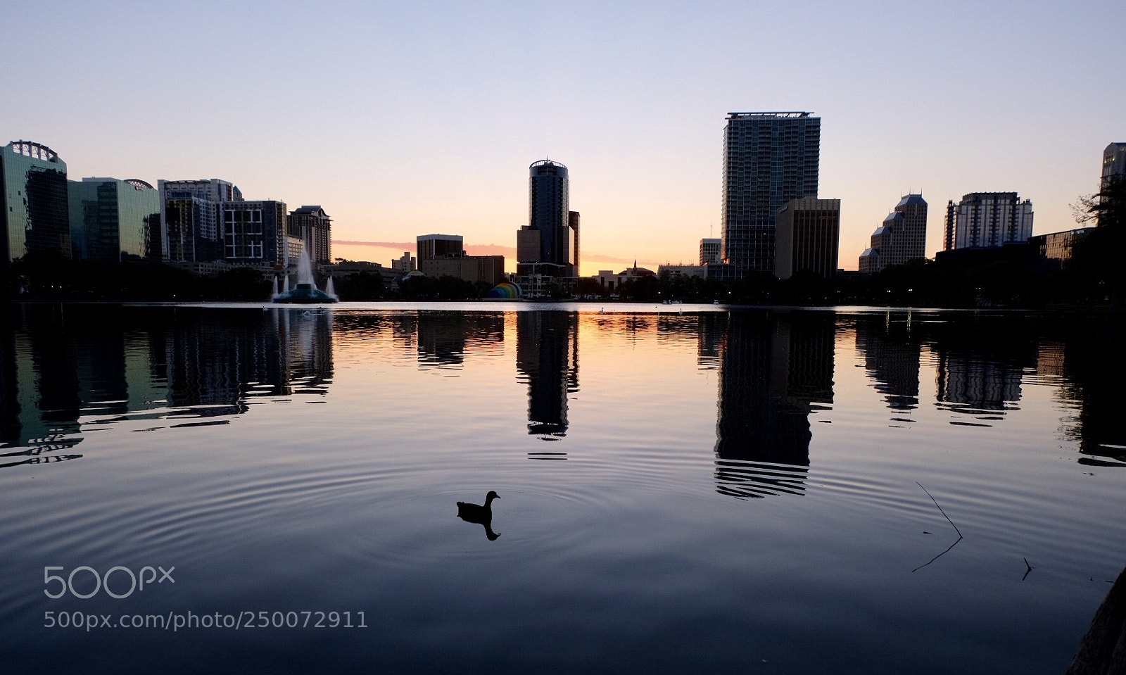Fujifilm X-T20 sample photo. Lake eola at 6pm photography