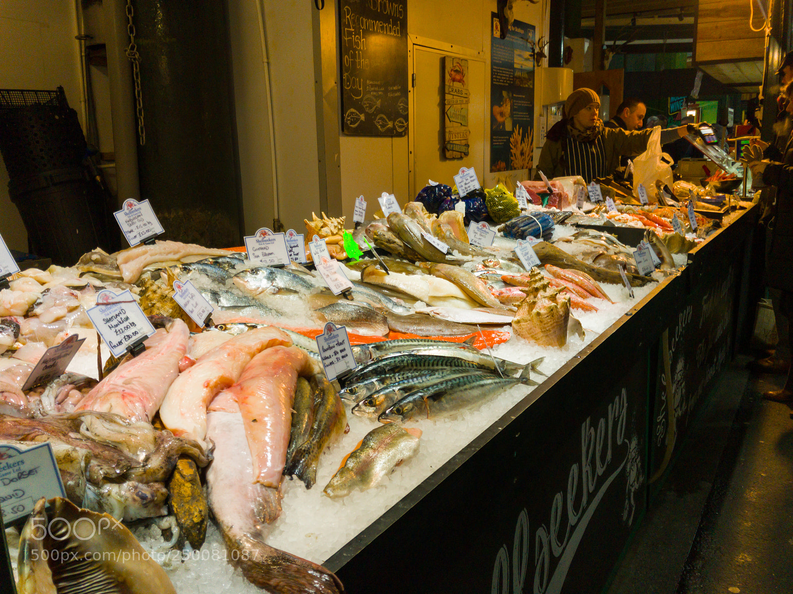 Apple iPhone 7 Plus sample photo. Burough market fish stall photography