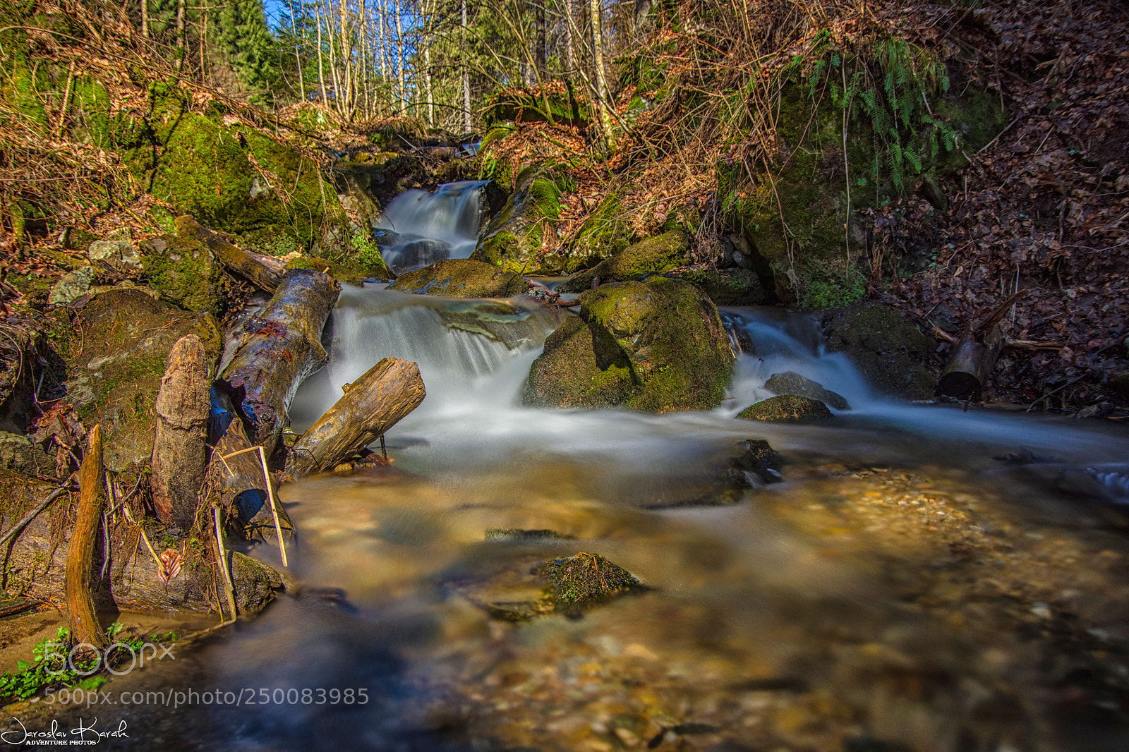 Pentax K-70 sample photo. Waterfall in spring photography