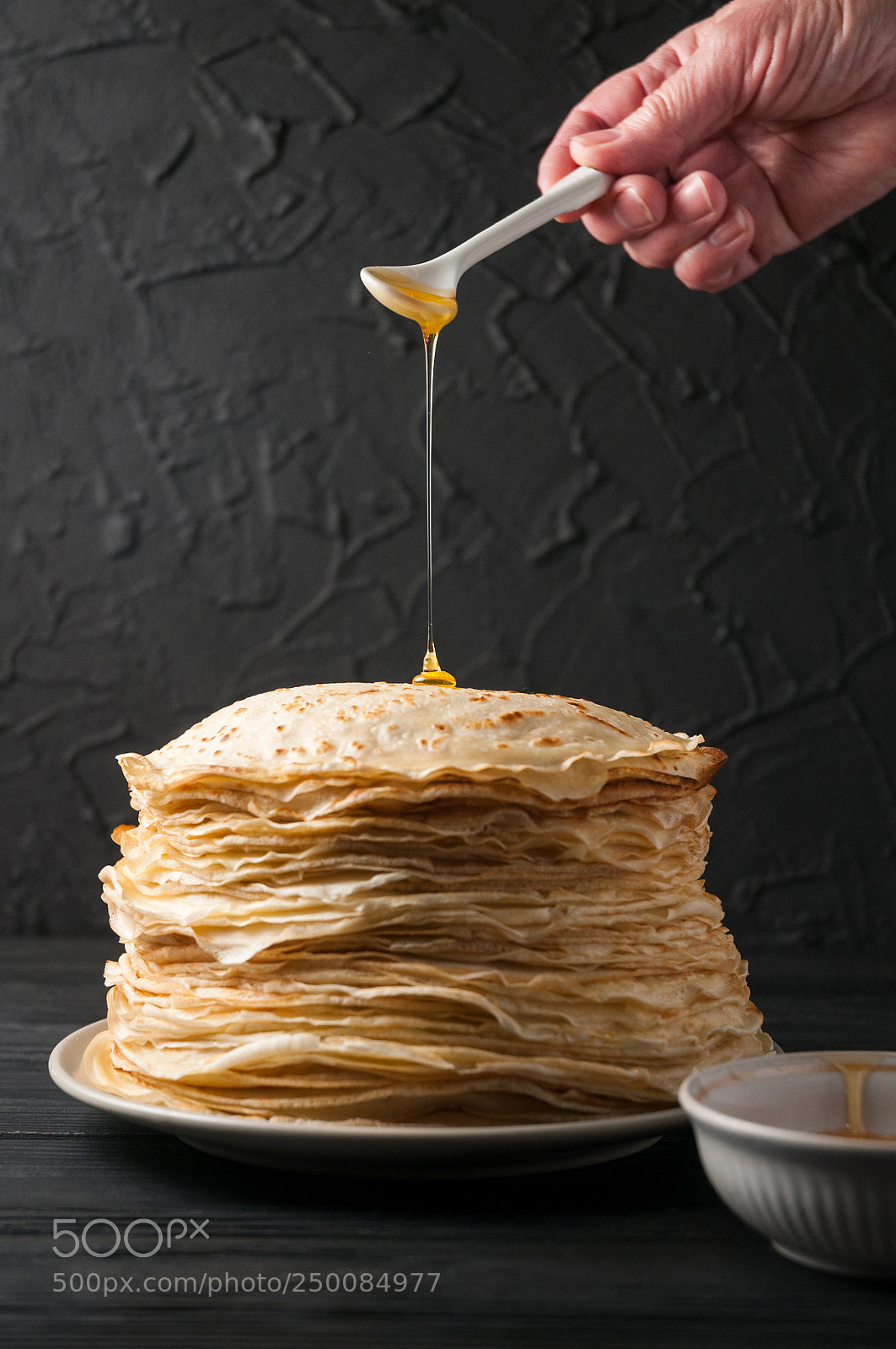 Nikon D300 sample photo. Homemade pancakes with honey photography