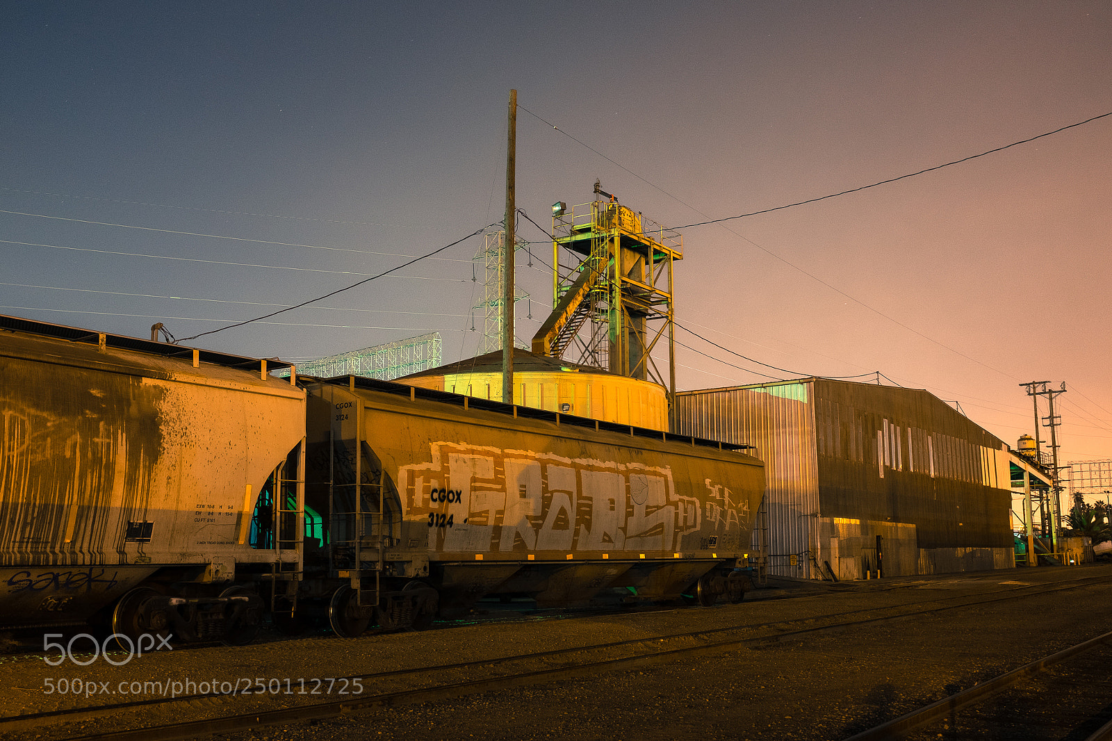 Fujifilm X100S sample photo. Train yard at night photography