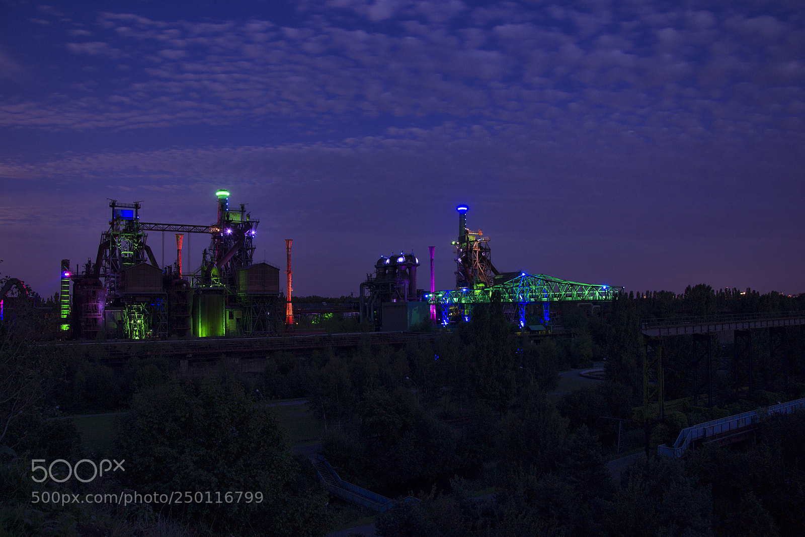 Nikon D3100 sample photo. Industrial lights photography