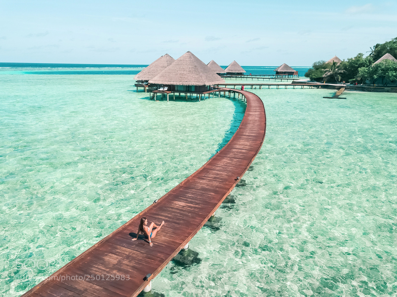 DJI FC220 sample photo. Woman in bikini seating photography