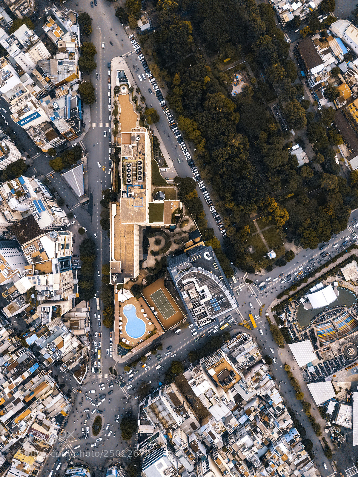 DJI FC220 sample photo. Drone view of busy photography