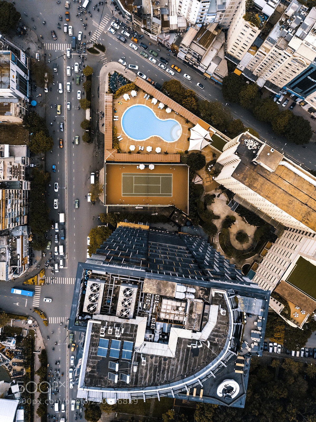 DJI FC220 sample photo. Drone view of building photography