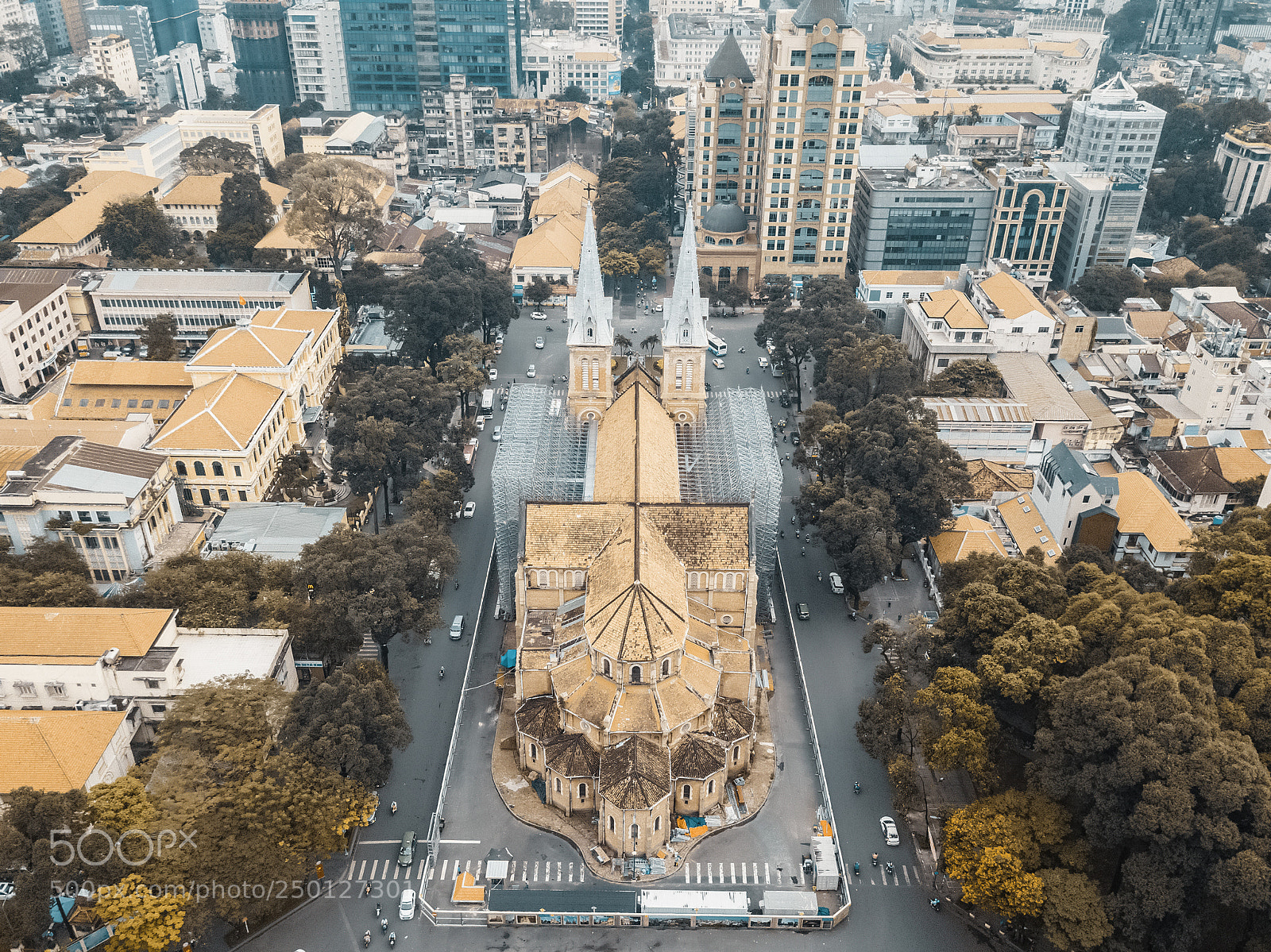 DJI FC220 sample photo. Drone view of cathedral photography