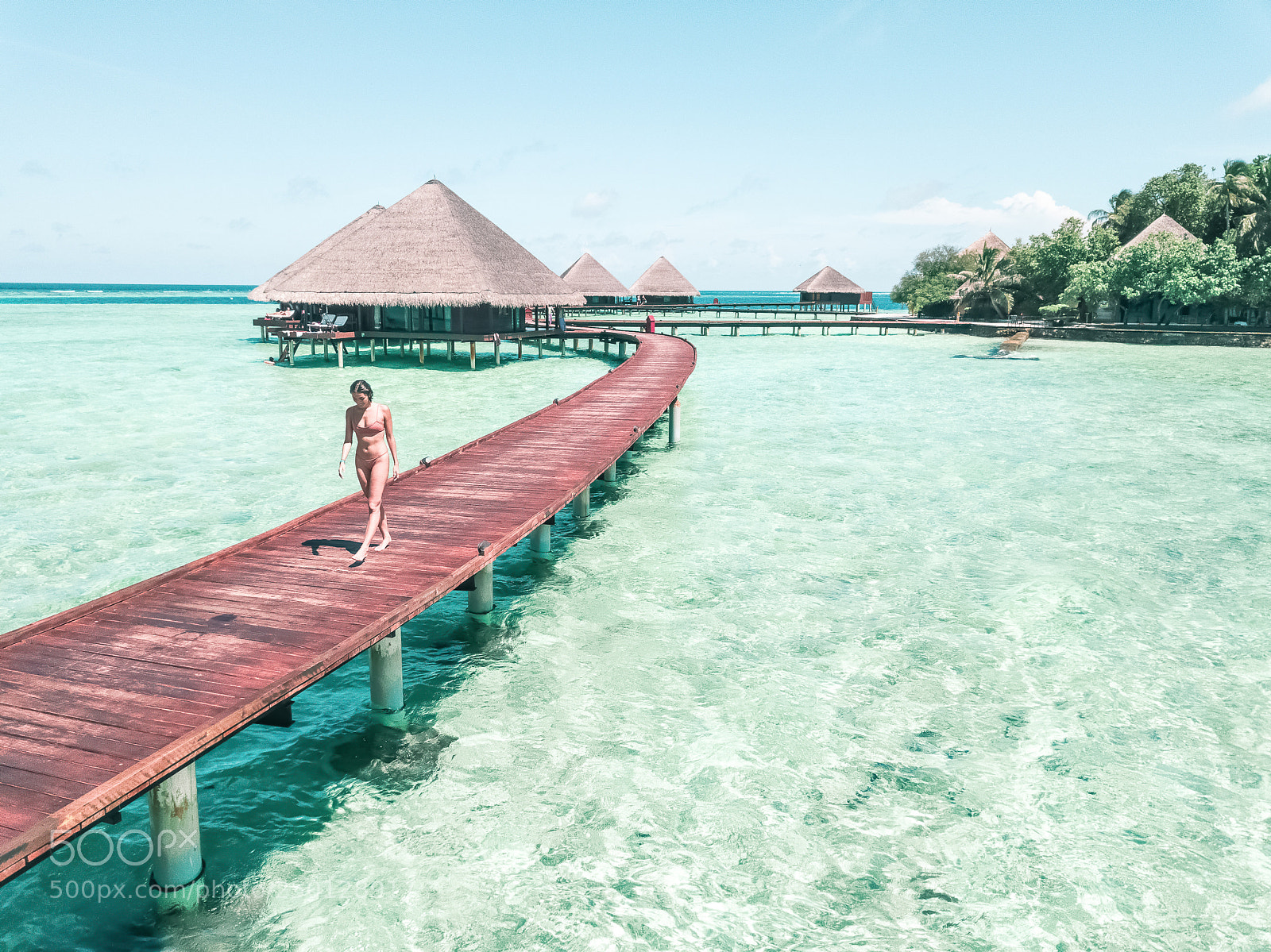 DJI FC220 sample photo. Woman in bikini walking photography