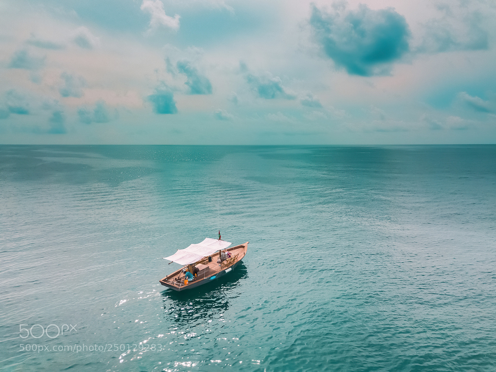 DJI FC220 sample photo. Boat in the ocean photography