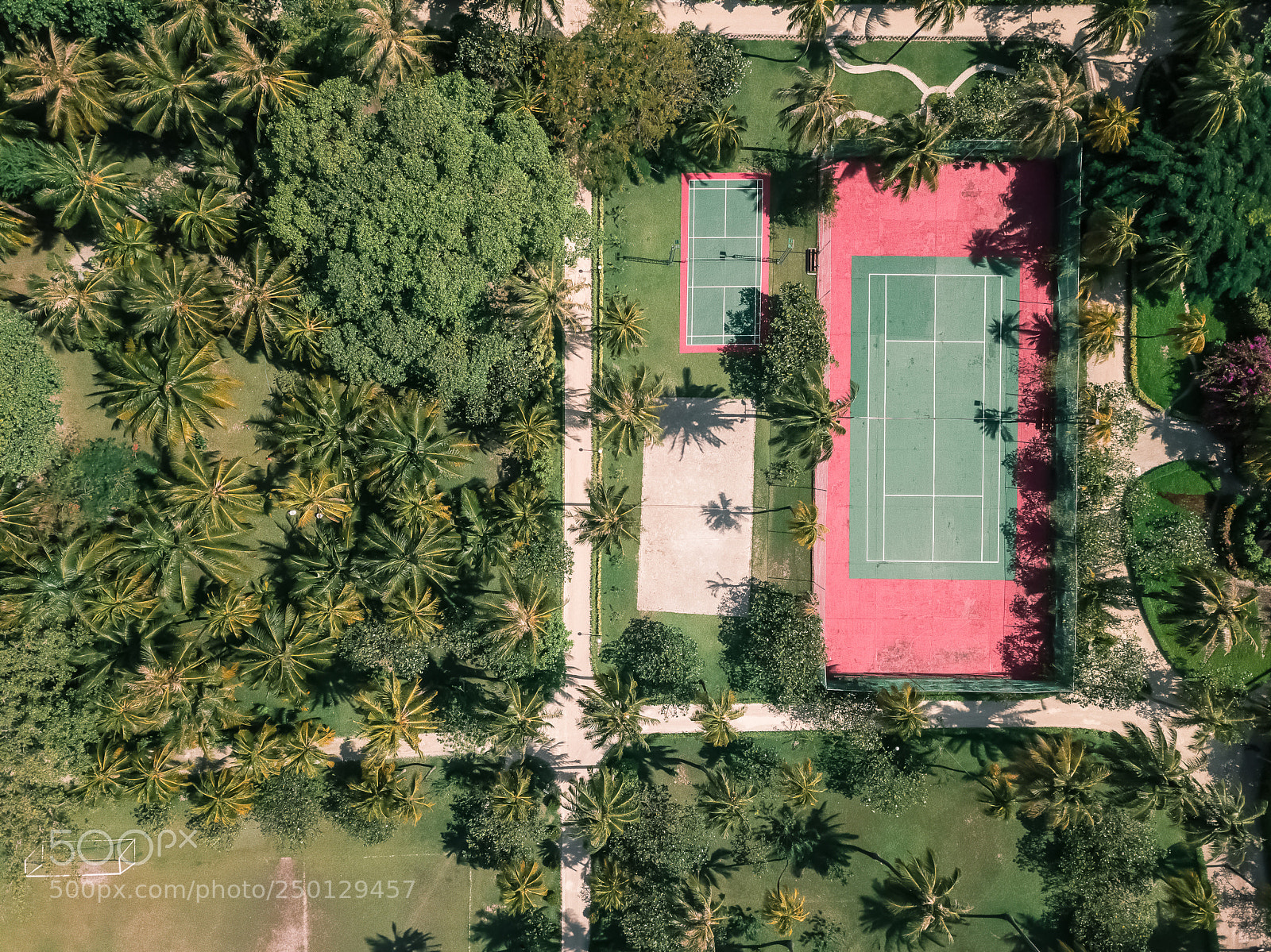 DJI FC220 sample photo. Drone view of tennis photography