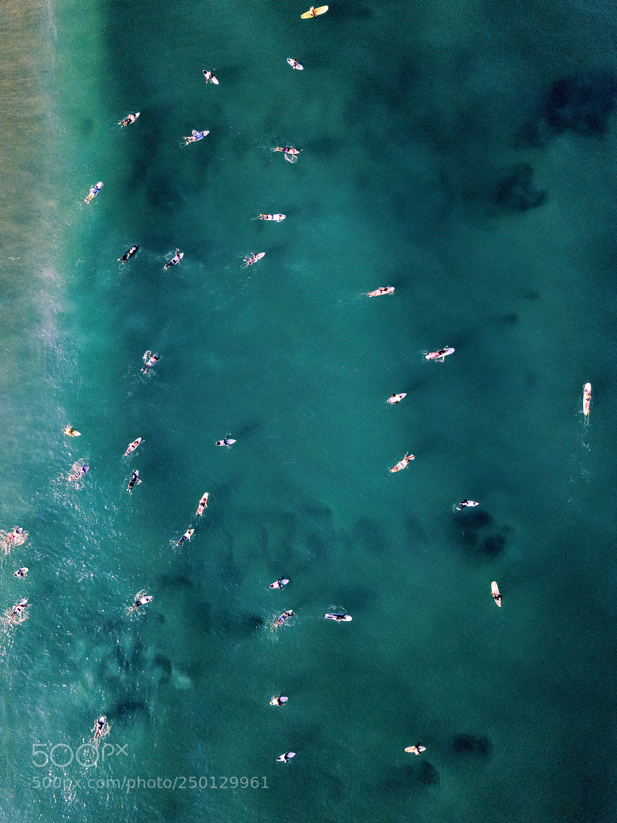 DJI FC220 sample photo. Drone view of surfers photography