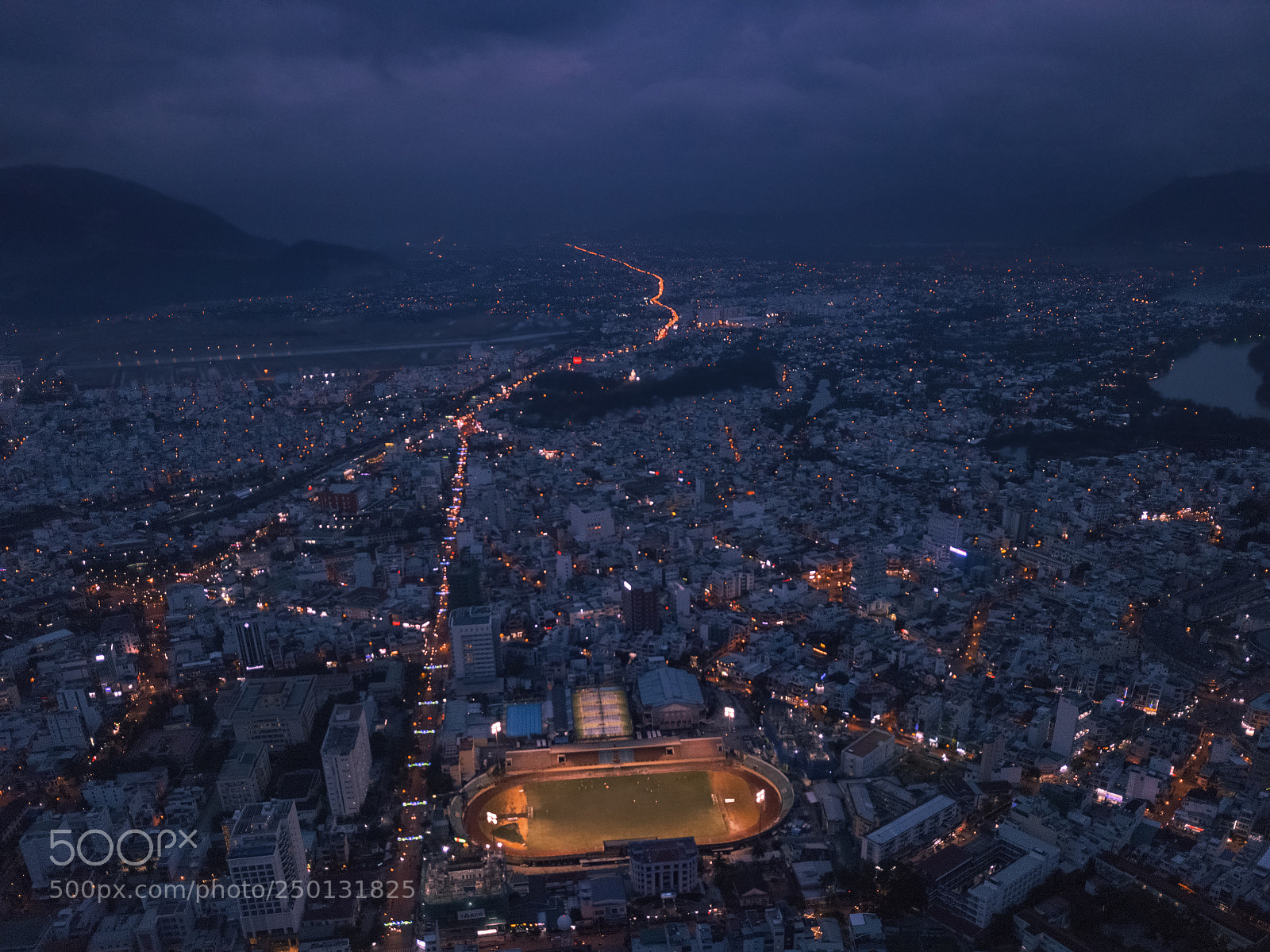 DJI FC220 sample photo. Drone night view of photography