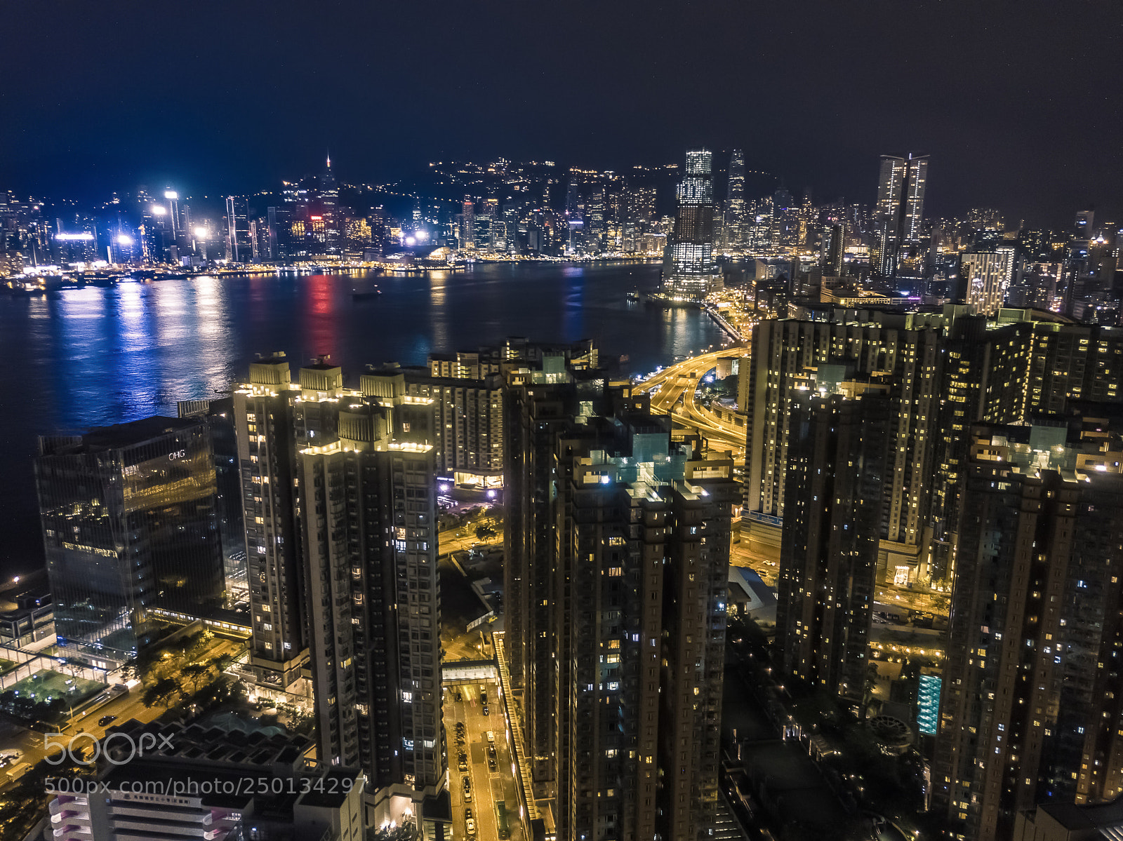 DJI FC220 sample photo. Hk at night photography