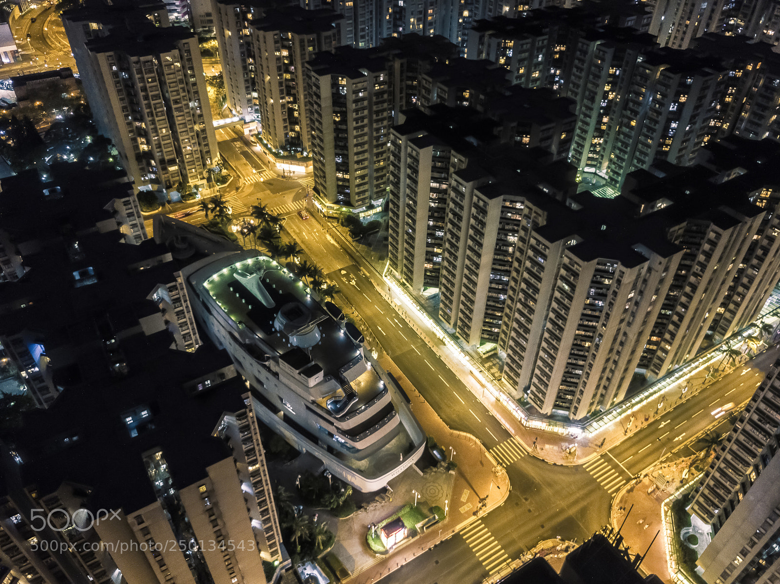 DJI FC220 sample photo. Hk at night photography