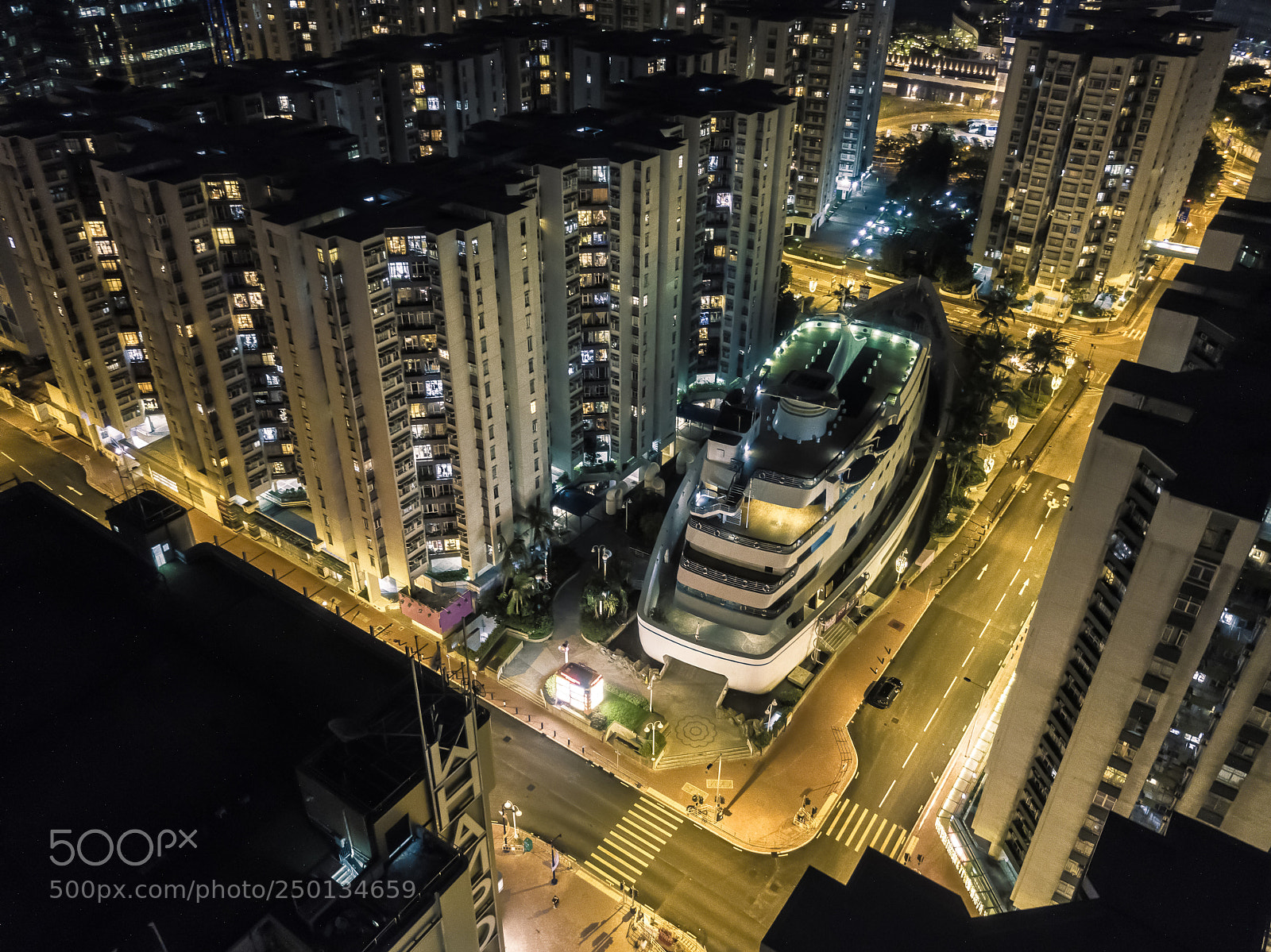 DJI FC220 sample photo. Hk at night photography