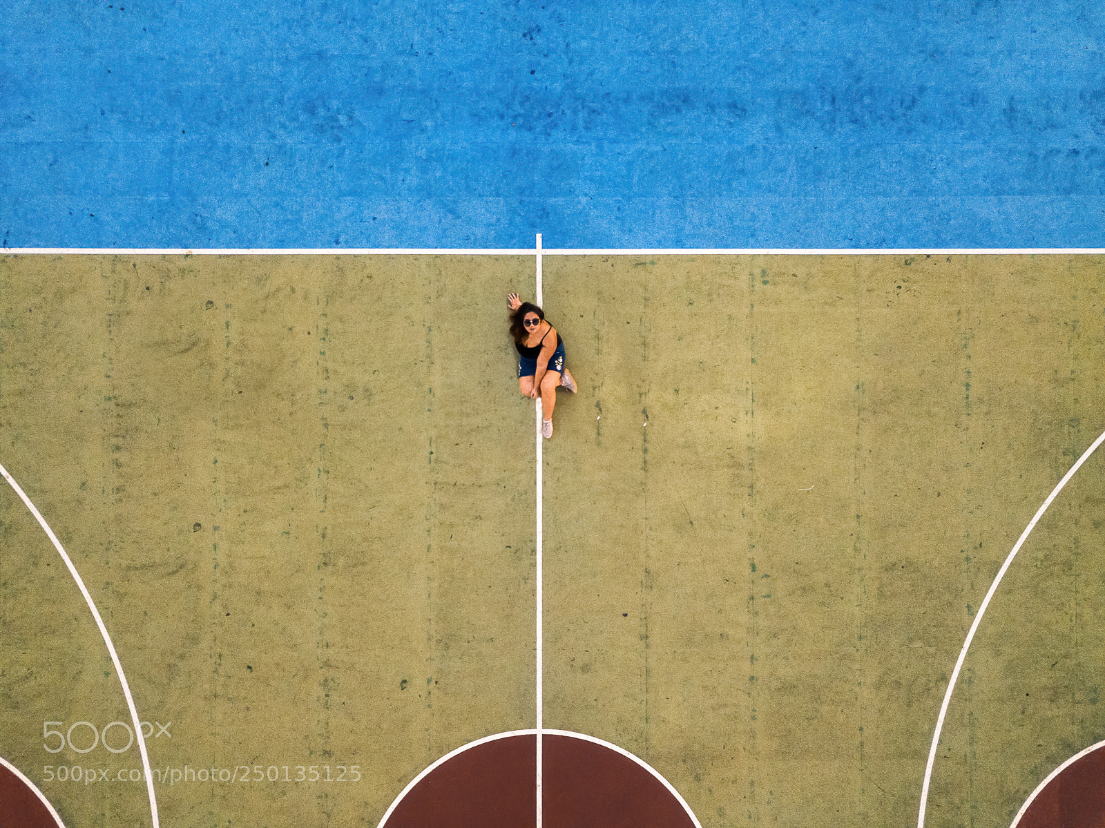 DJI FC220 sample photo. Girl sitting on basketball photography