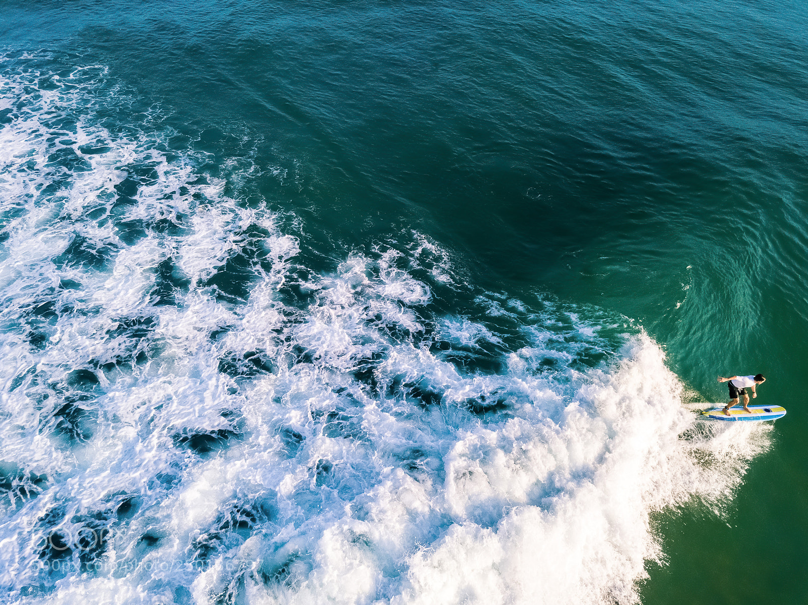 DJI FC220 sample photo. Surfing alone in the photography