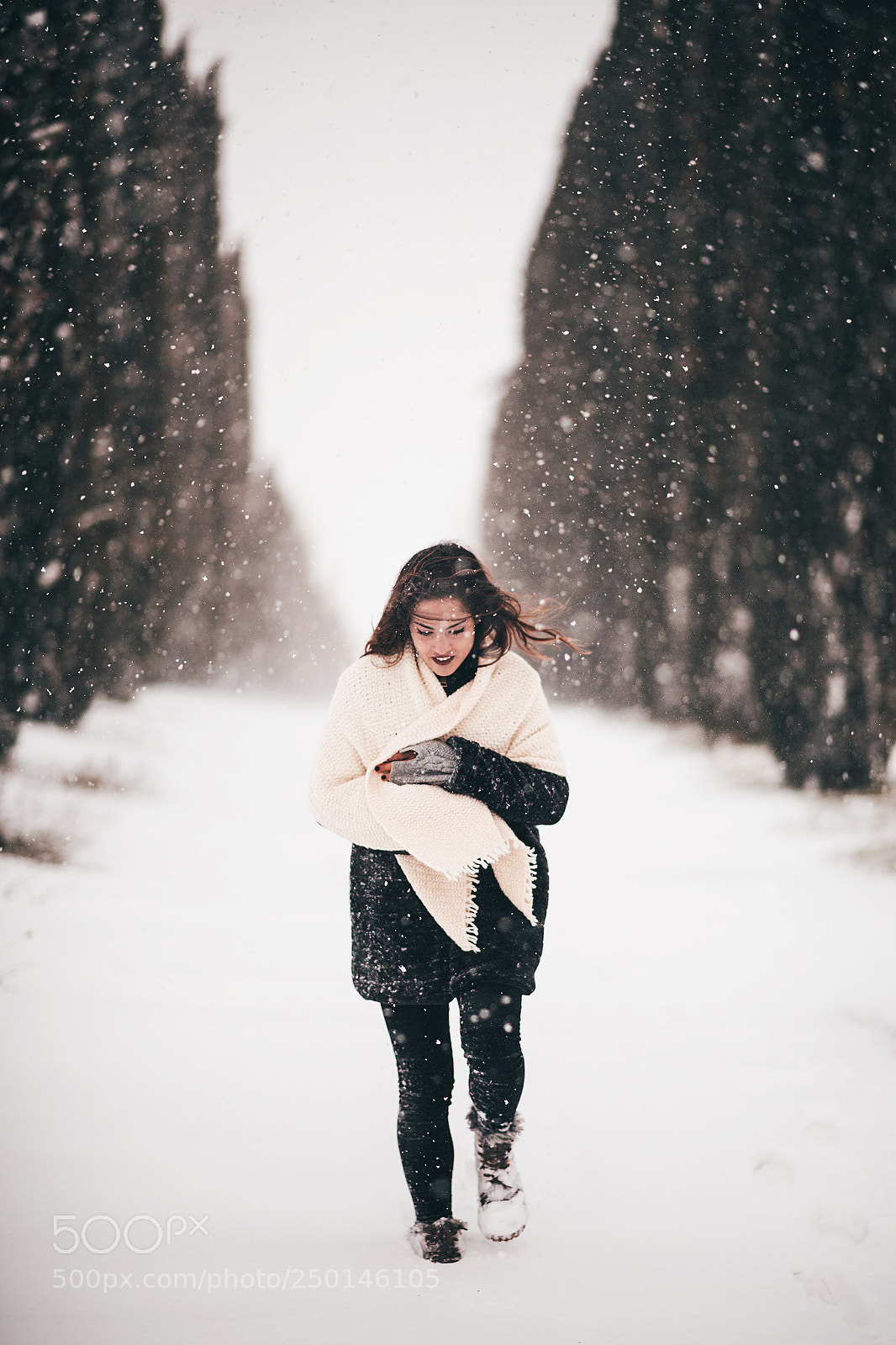 Nikon D810 sample photo. Azzurra -  snow storm photography