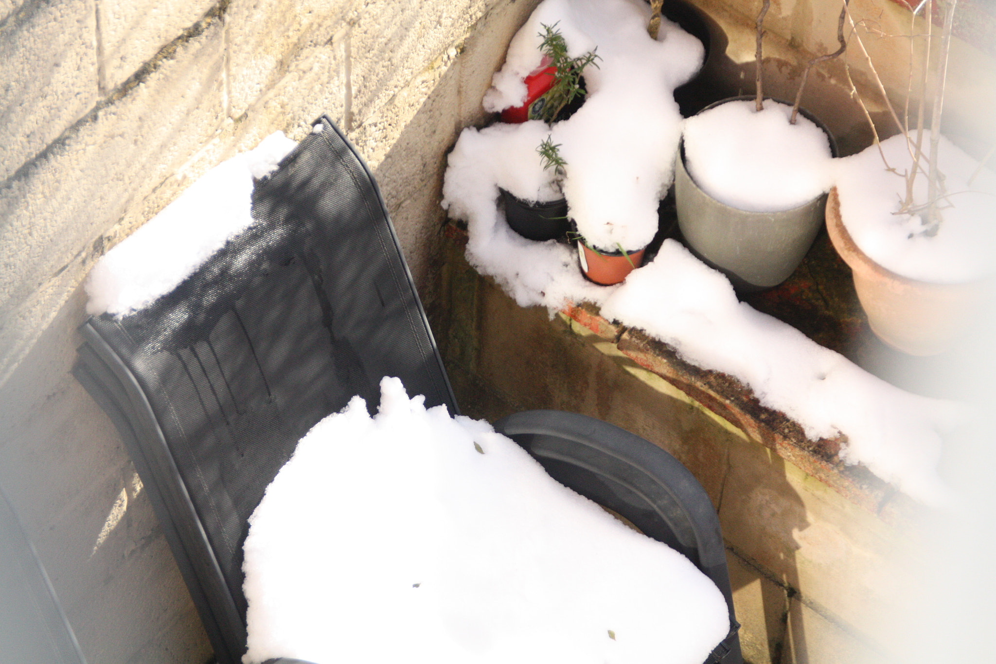 Canon EOS 450D (EOS Rebel XSi / EOS Kiss X2) sample photo. Snow on a chair photography
