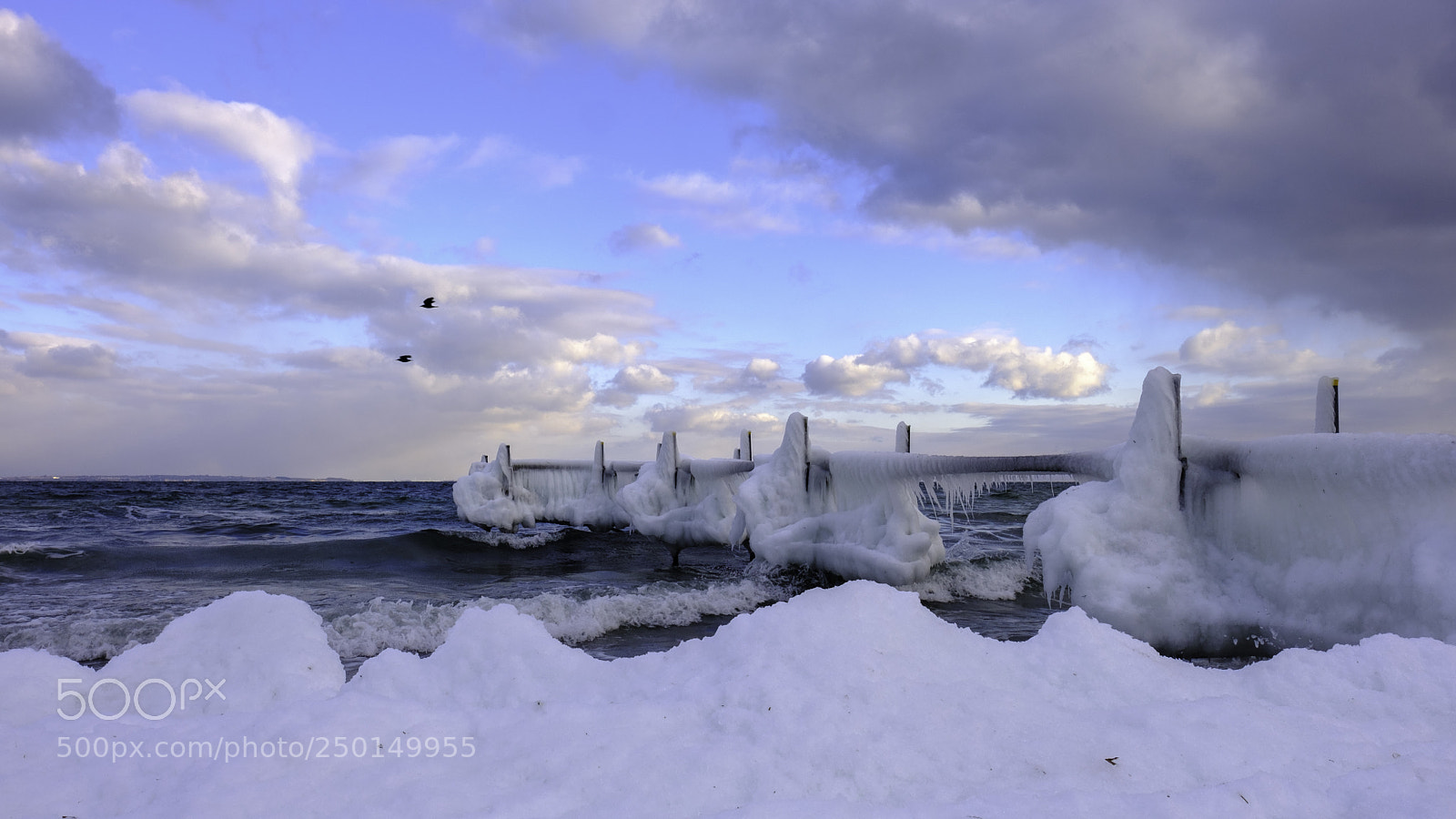 Fujifilm X-T2 sample photo. Ice covered jetty photography