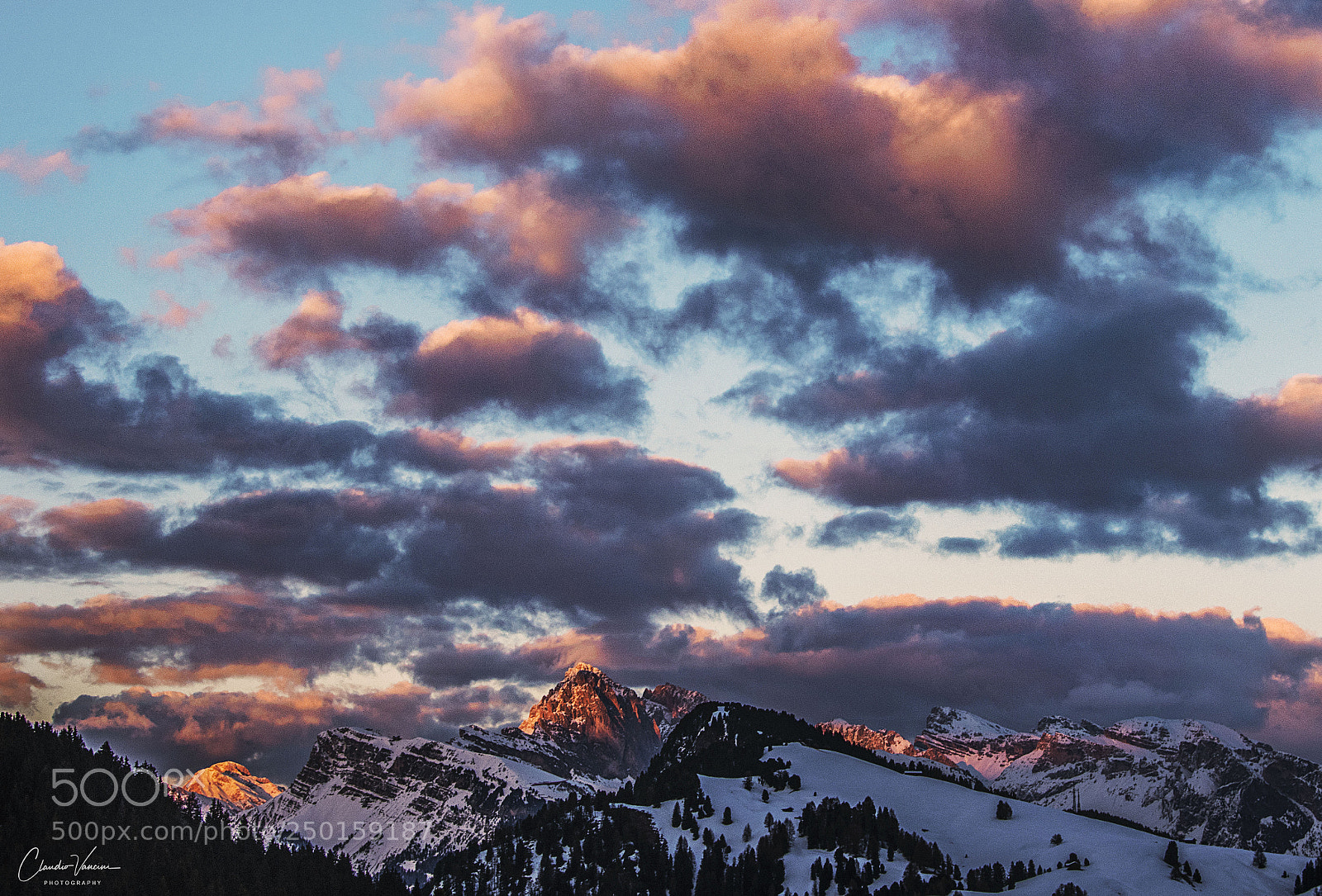 Nikon D5600 sample photo. Sunset over dolomites photography