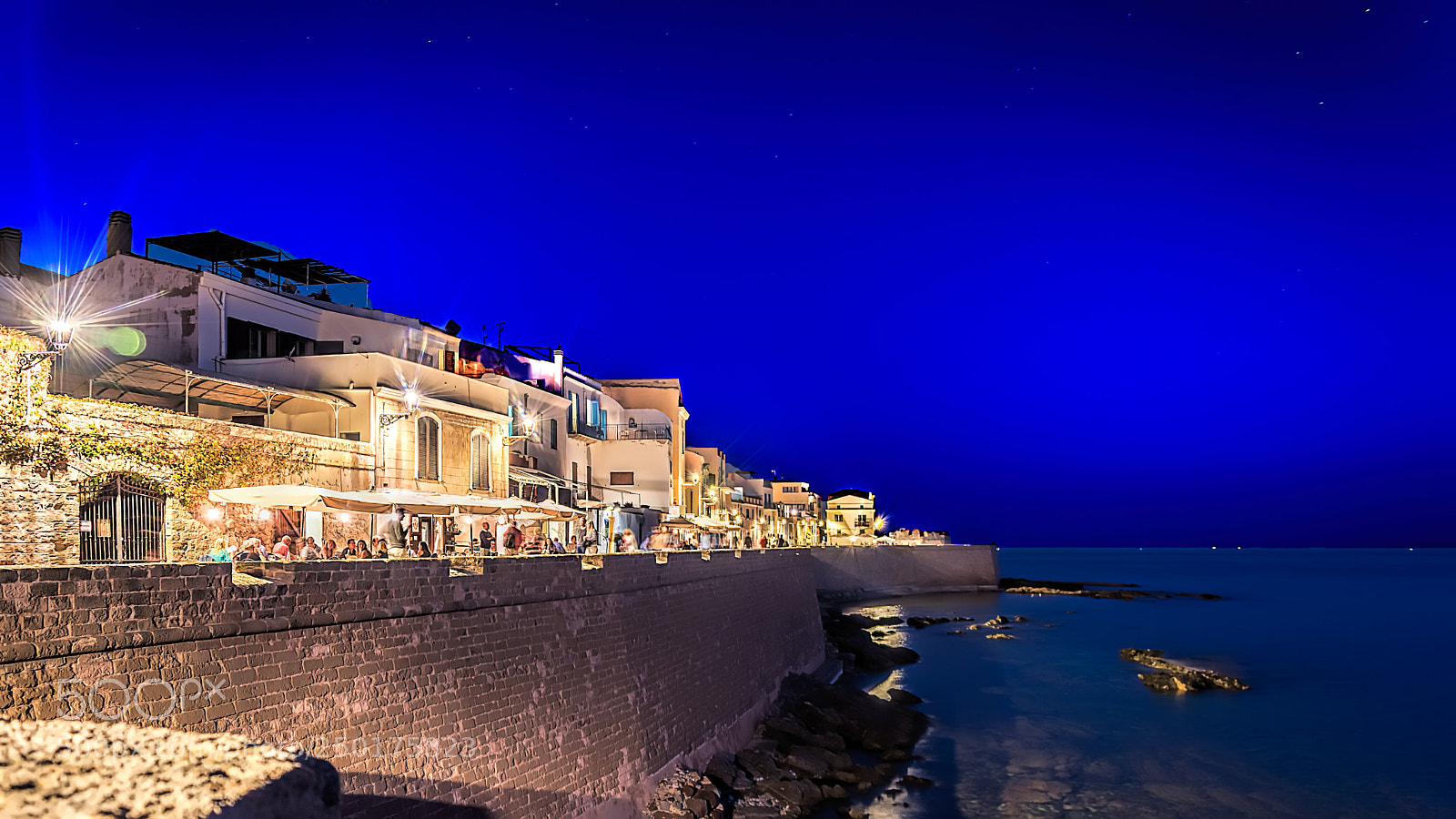 Nikon D7100 sample photo. Alghero - night quay. photography