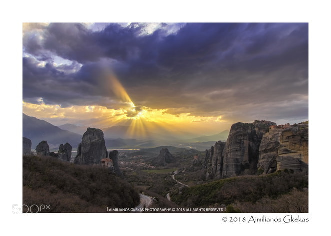 Canon EOS 760D (EOS Rebel T6s / EOS 8000D) sample photo. Dramatic sky over meteora photography