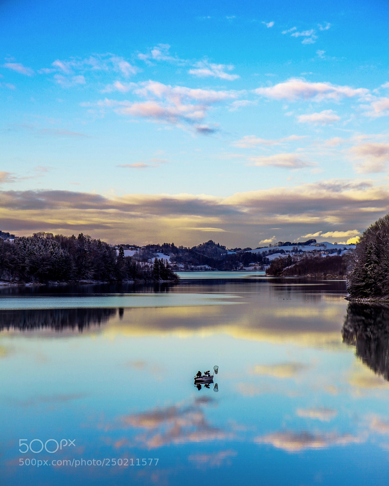 Canon EOS 5D Mark II sample photo. Reflection of fishing boat photography