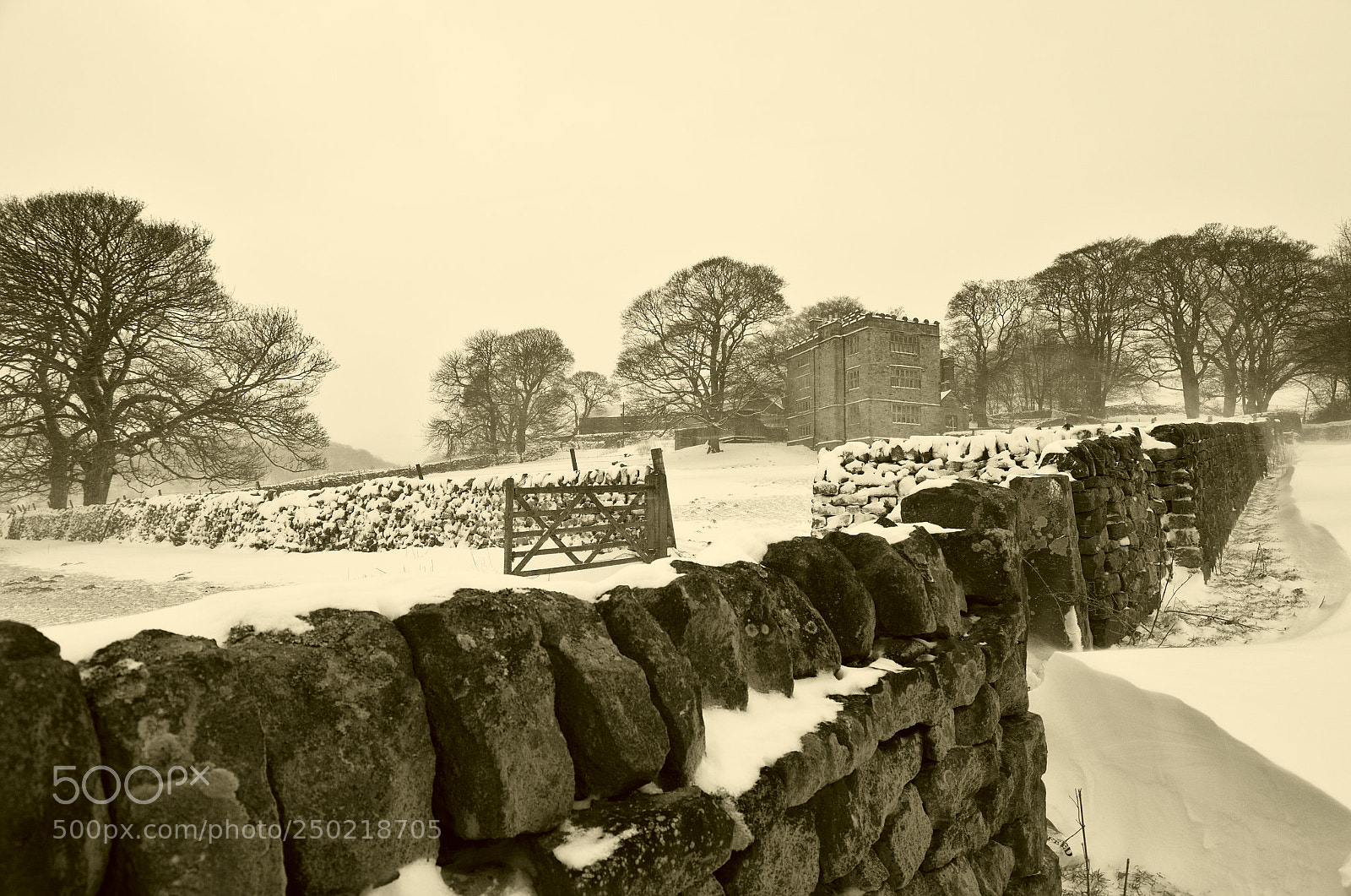 Nikon D5100 sample photo. North lees hall, snow photography