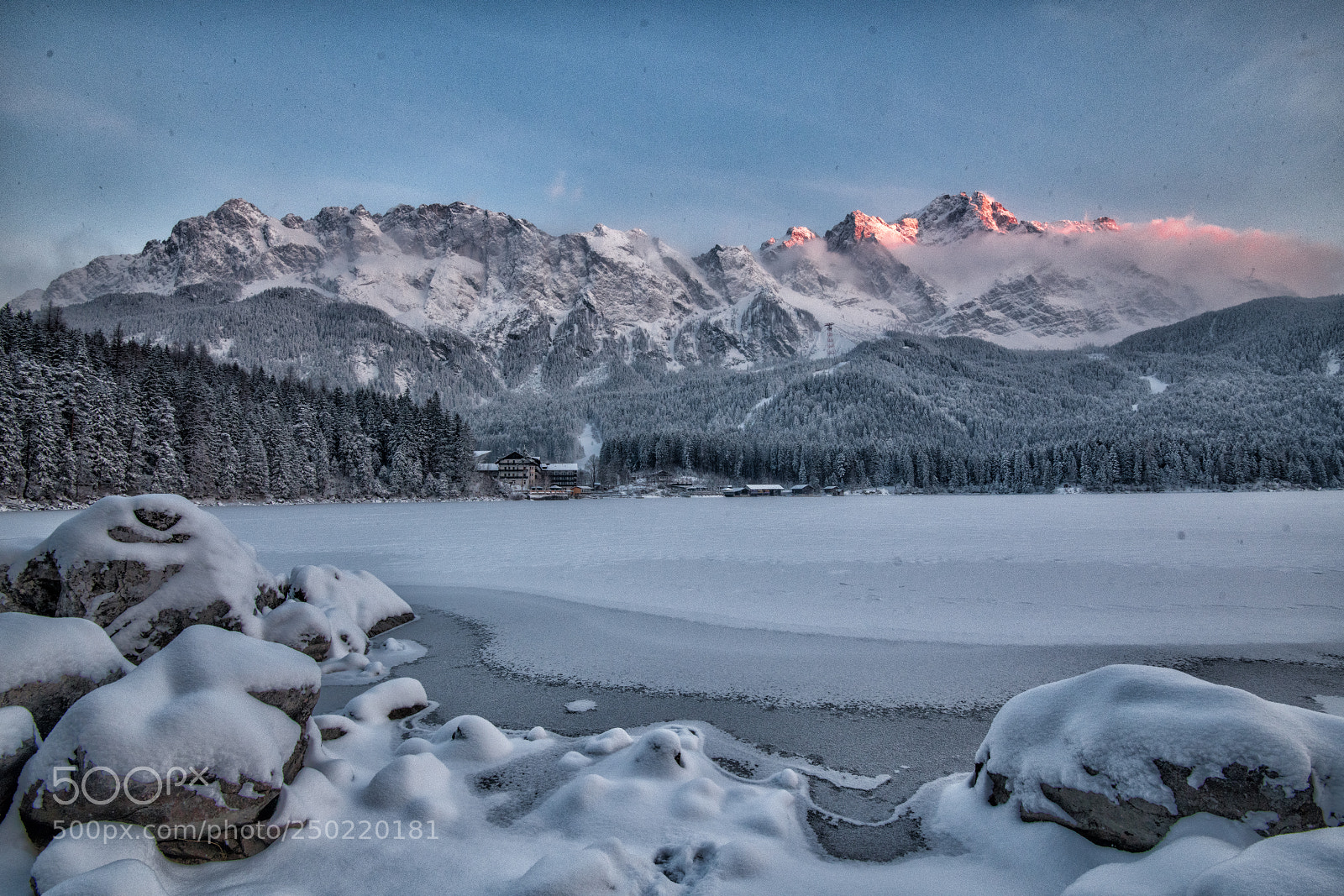 Nikon D850 sample photo. Eibsee snow photography