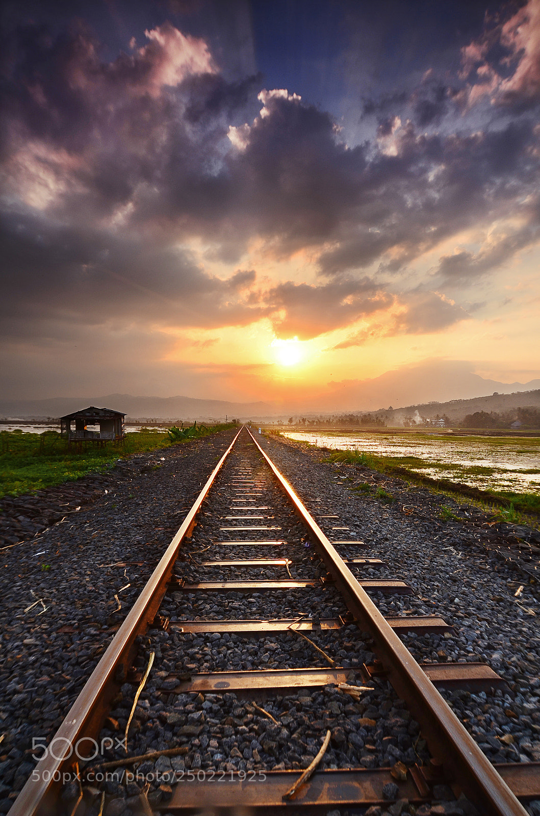 Nikon D7000 sample photo. Sunset on steam railway photography