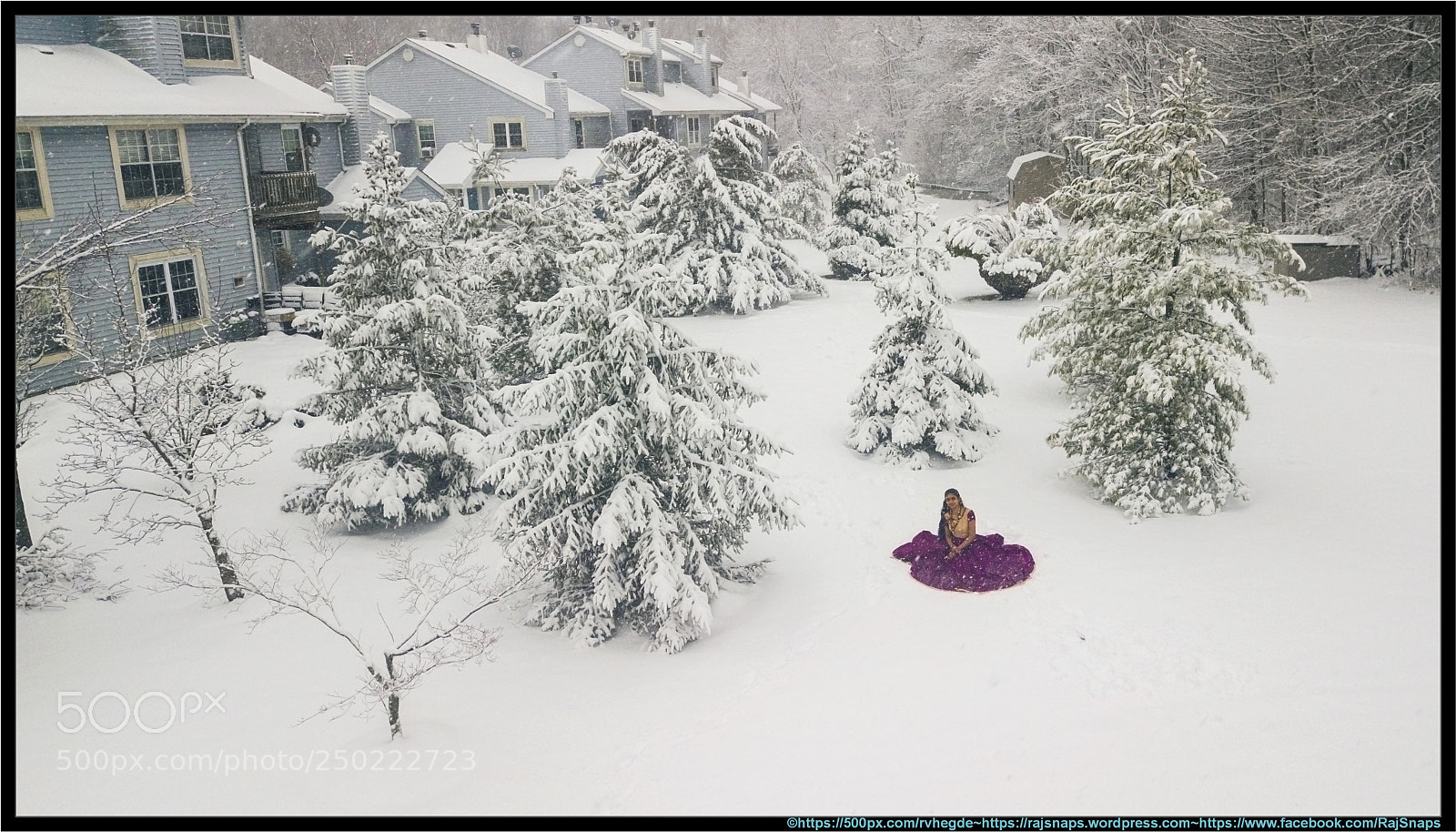 DJI FC220 sample photo. Snow lady with color photography