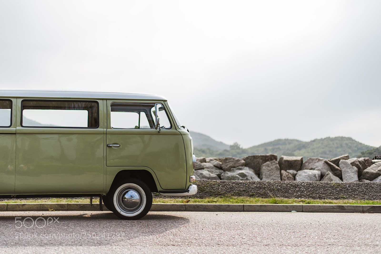 Nikon D810 sample photo. Minimal beach van photography
