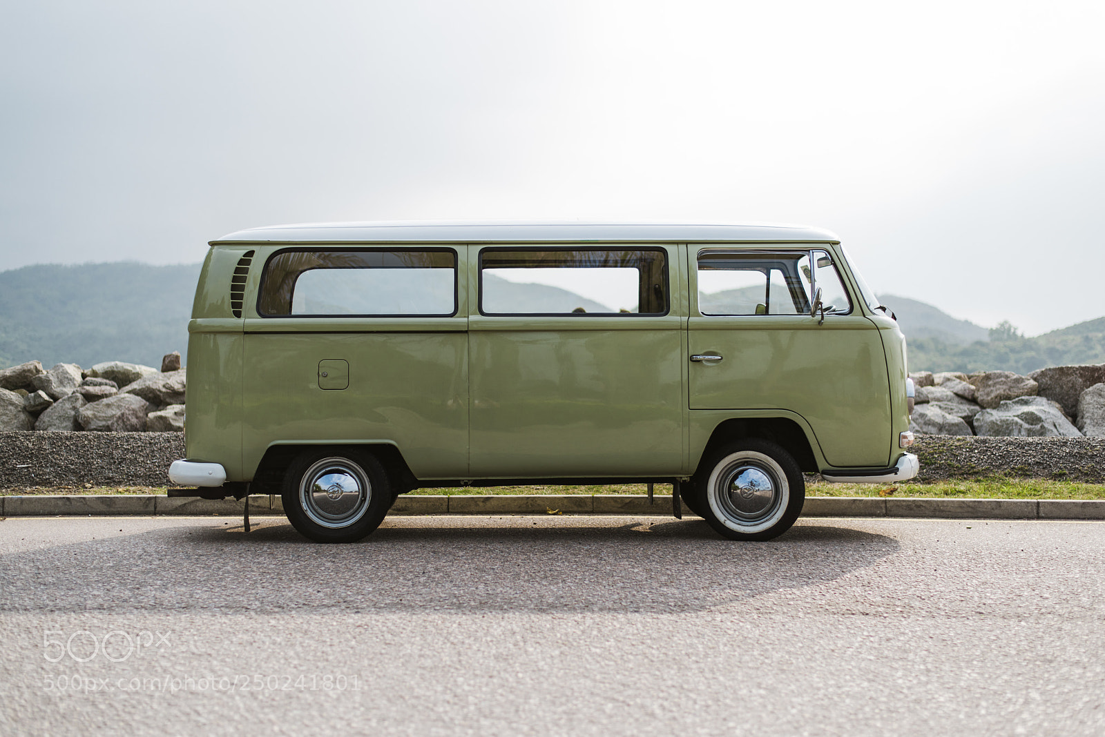 Nikon D810 sample photo. Minimal beach van photography