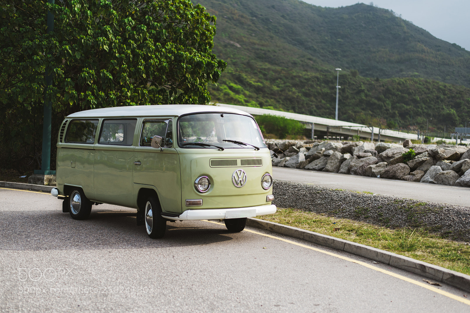 Nikon D810 sample photo. Minimal beach van photography