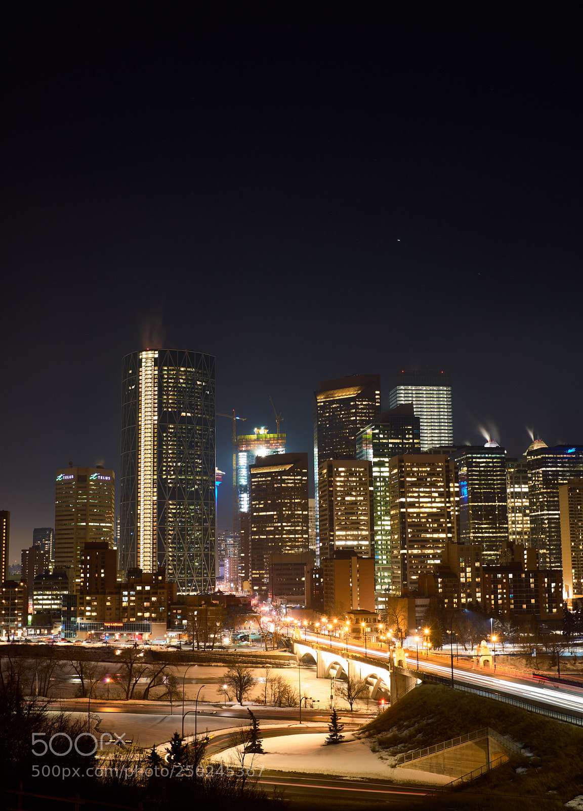 Fujifilm X100F sample photo. Calgary at night photography