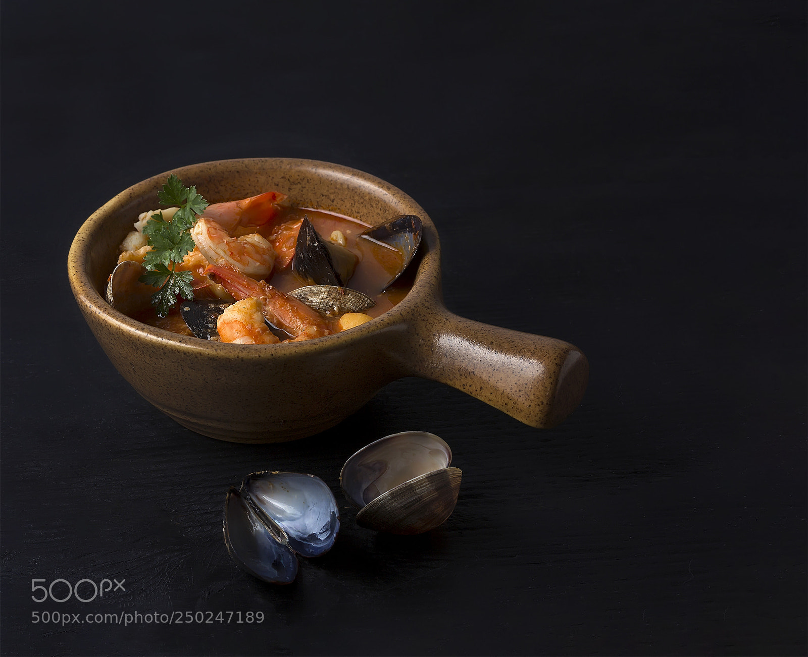 Canon EOS 60D sample photo. Seafood stew on black photography
