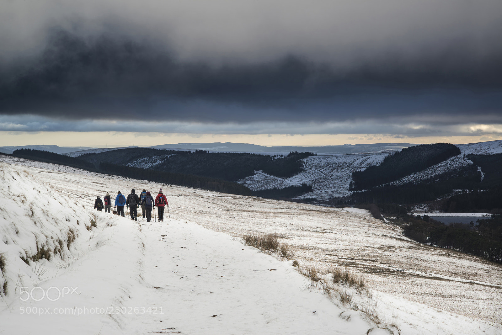 Nikon D600 sample photo. Several hikers in stormy photography