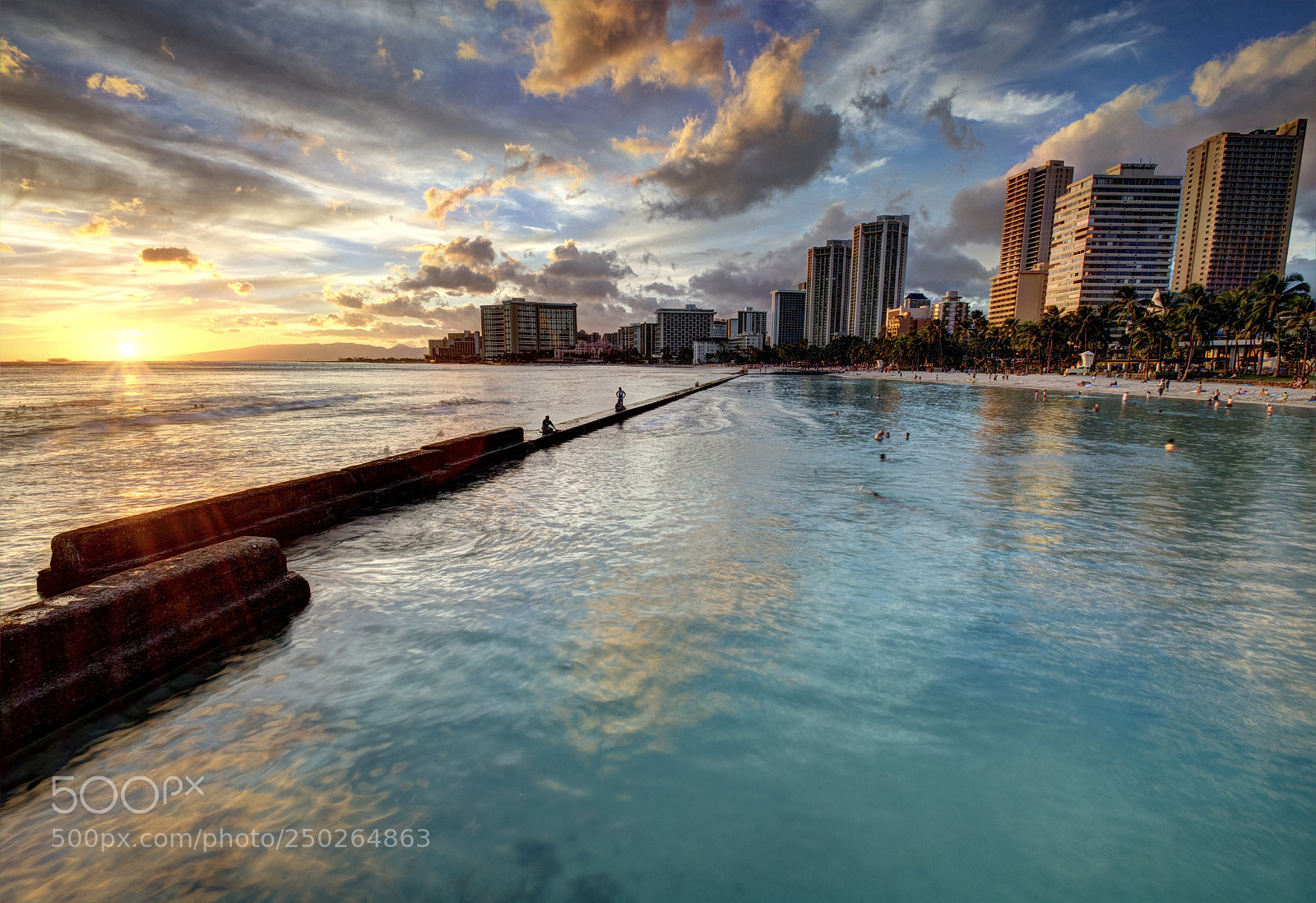 Sony SLT-A35 sample photo. Sunset @ waikiki beach photography