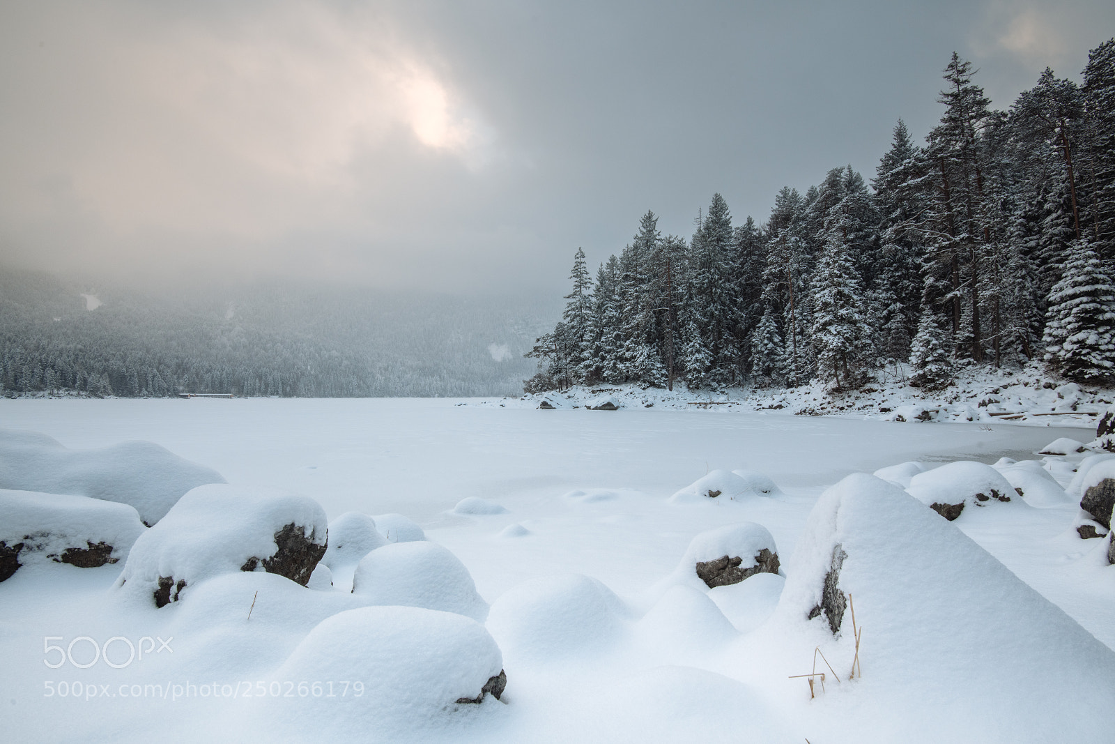Nikon D850 sample photo. Snowy eibsee photography