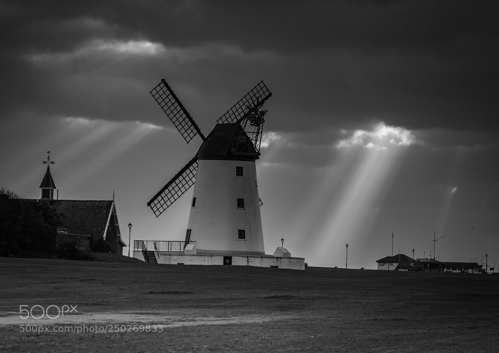 Nikon D810 sample photo. Lytham windmill black and photography