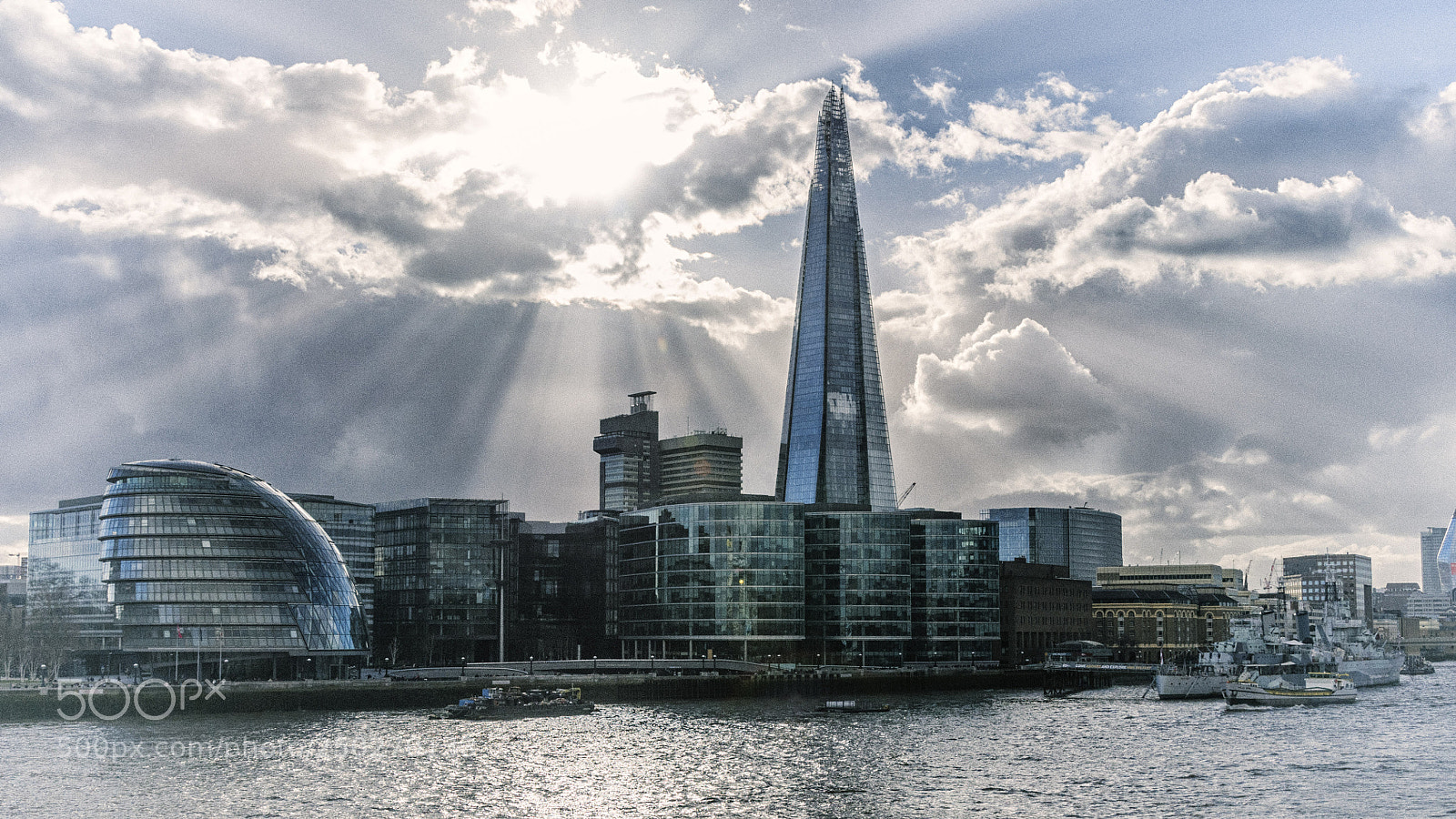 Nikon D300 sample photo. The sun & the shard photography