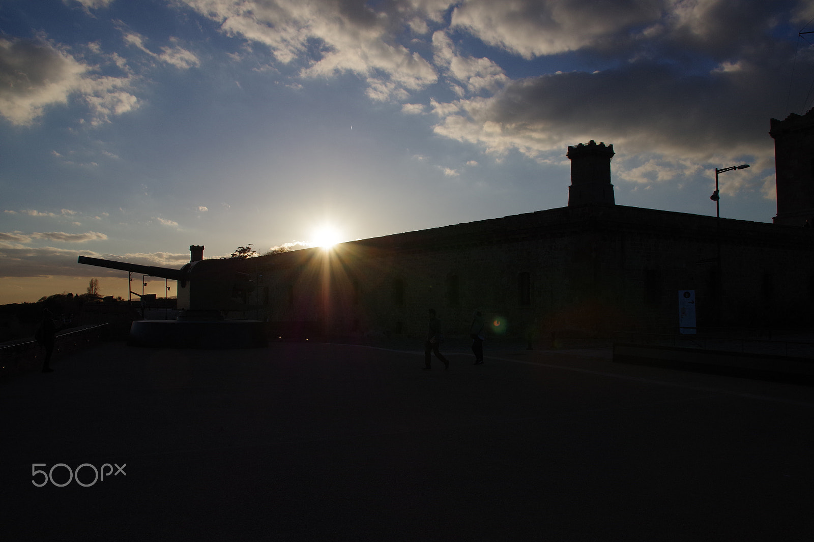 Pentax K-S2 sample photo. Montjuic castle in barcelona at sunset photography